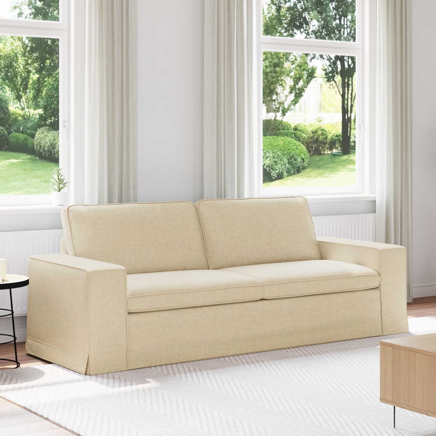Bank Crème 222 x 80 x 82 cm Stof is nu te koop bij PeponiXL, paradijselijk wonen!