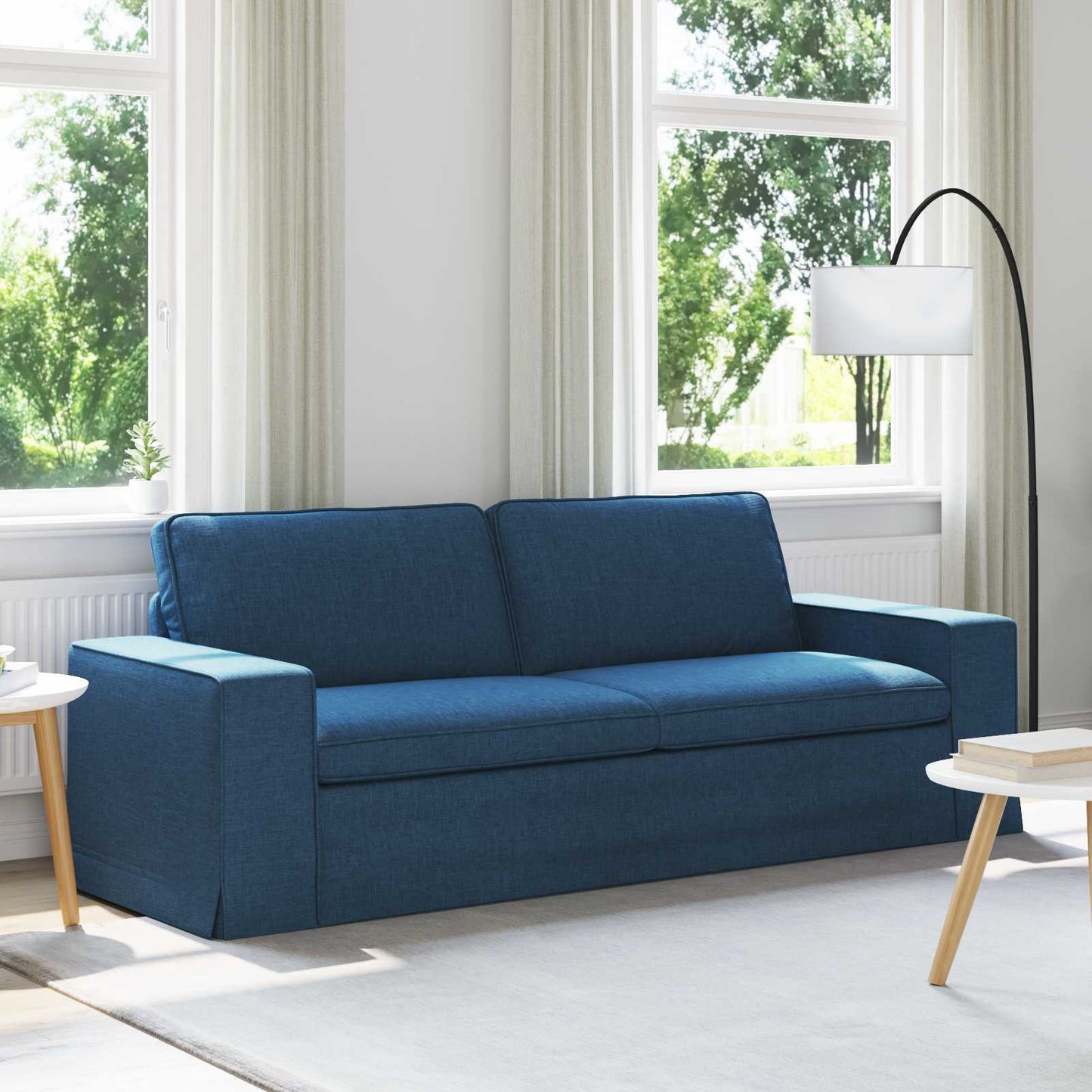 Bank Blauw 222 x 80 x 82 cm Stof is nu te koop bij PeponiXL, paradijselijk wonen!