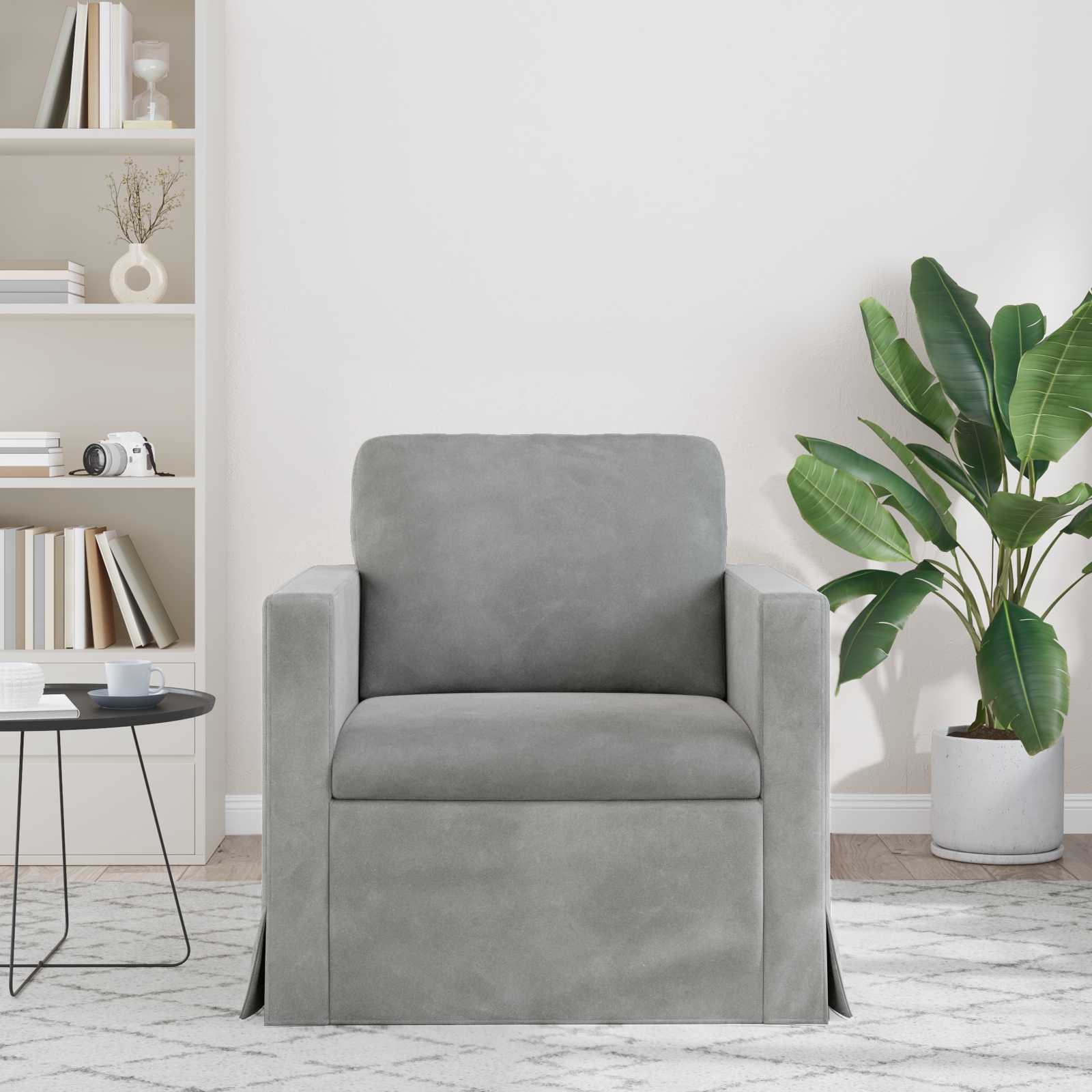 Bank Lichtgrijs 78 x 78 x 80 cm Fluweel is nu te koop bij PeponiXL, paradijselijk wonen!