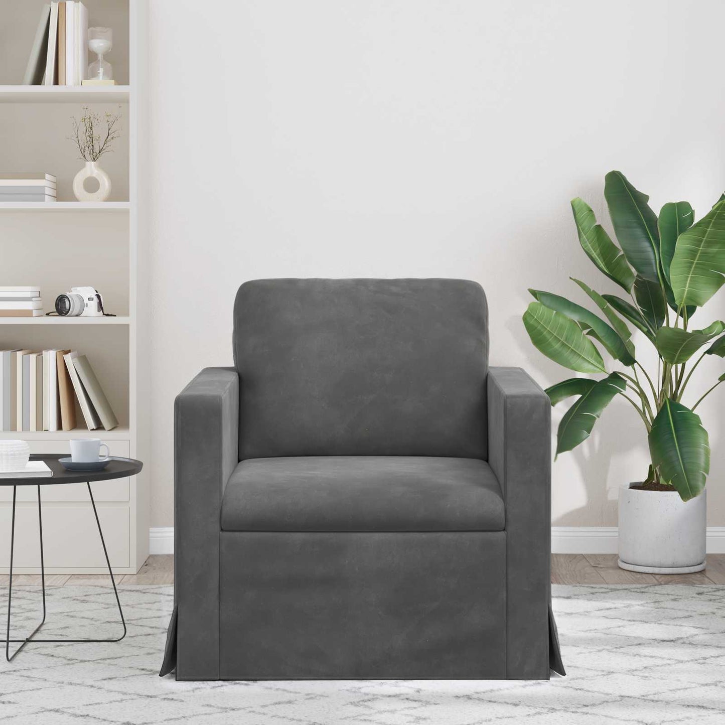 Bank Donkergrijs 78 x 78 x 80 cm Fluweel is nu te koop bij PeponiXL, paradijselijk wonen!