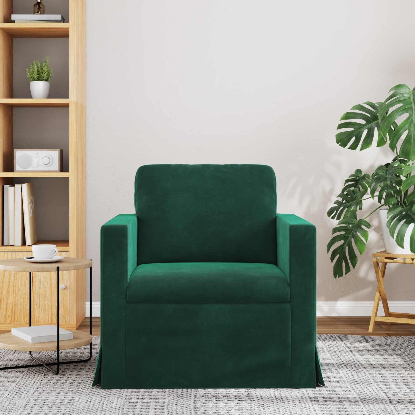 Bank Donkergroen 78 x 78 x 80 cm Fluweel is nu te koop bij PeponiXL, paradijselijk wonen!