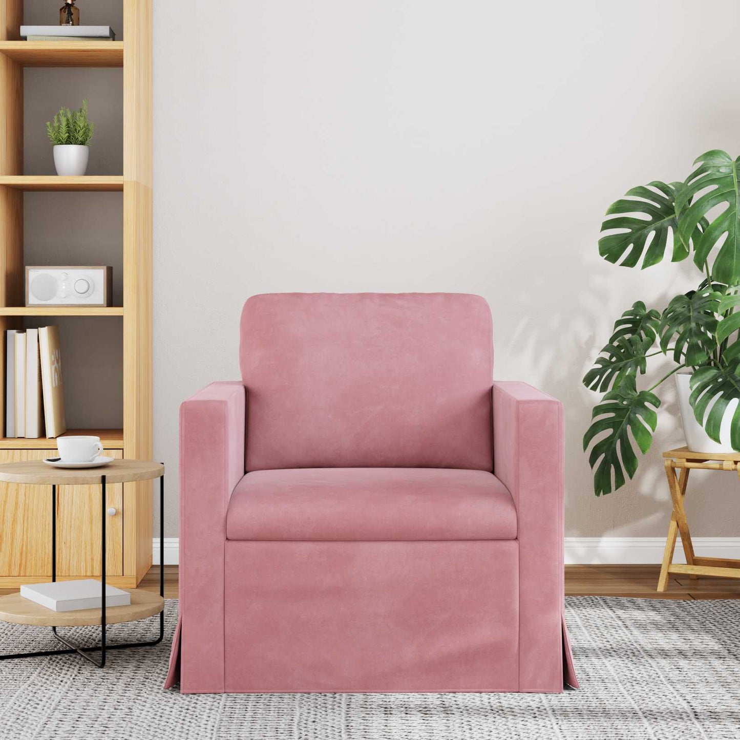 Bank Roze 78 x 78 x 80 cm Fluweel is nu te koop bij PeponiXL, paradijselijk wonen!