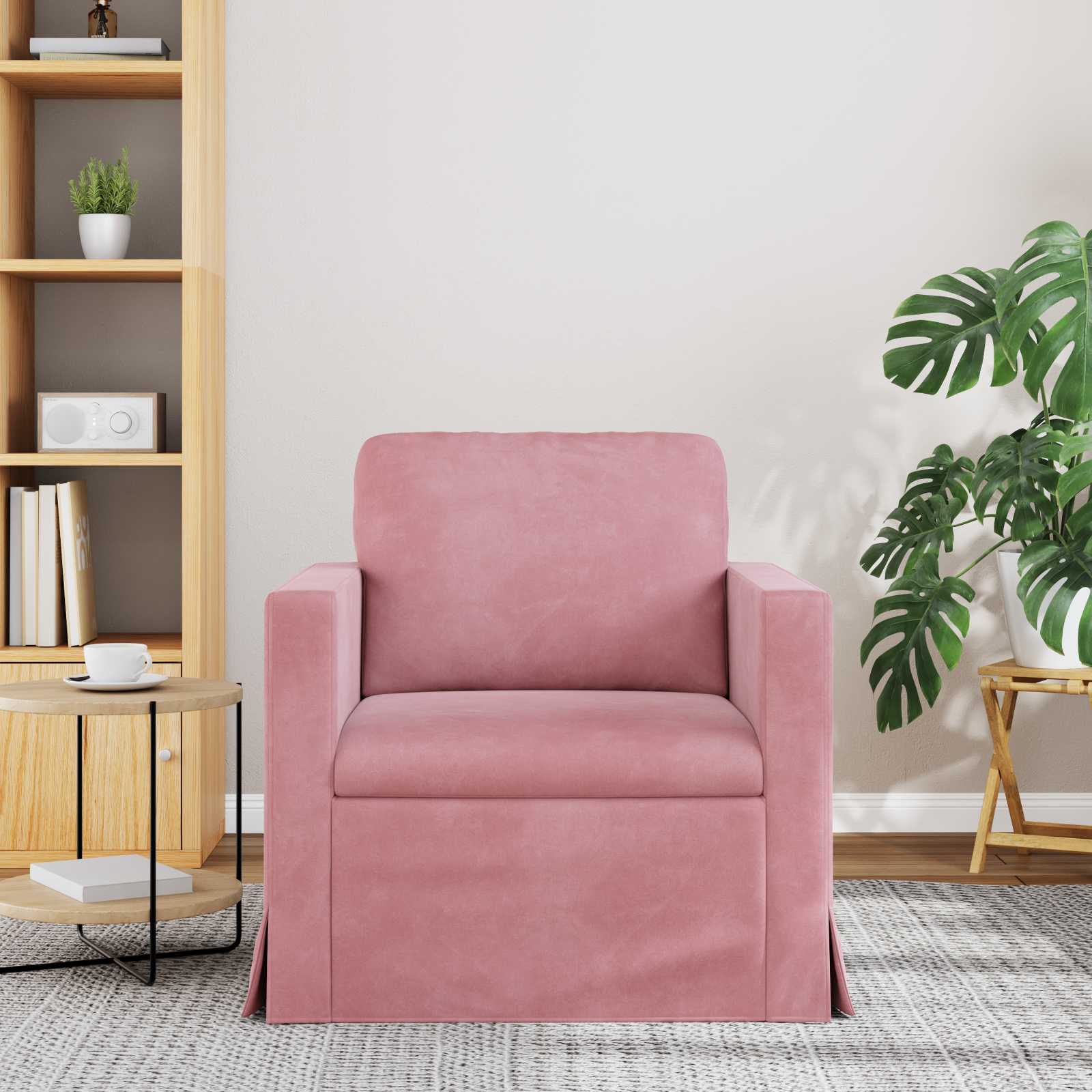 Bank Roze 78 x 78 x 80 cm Fluweel is nu te koop bij PeponiXL, paradijselijk wonen!