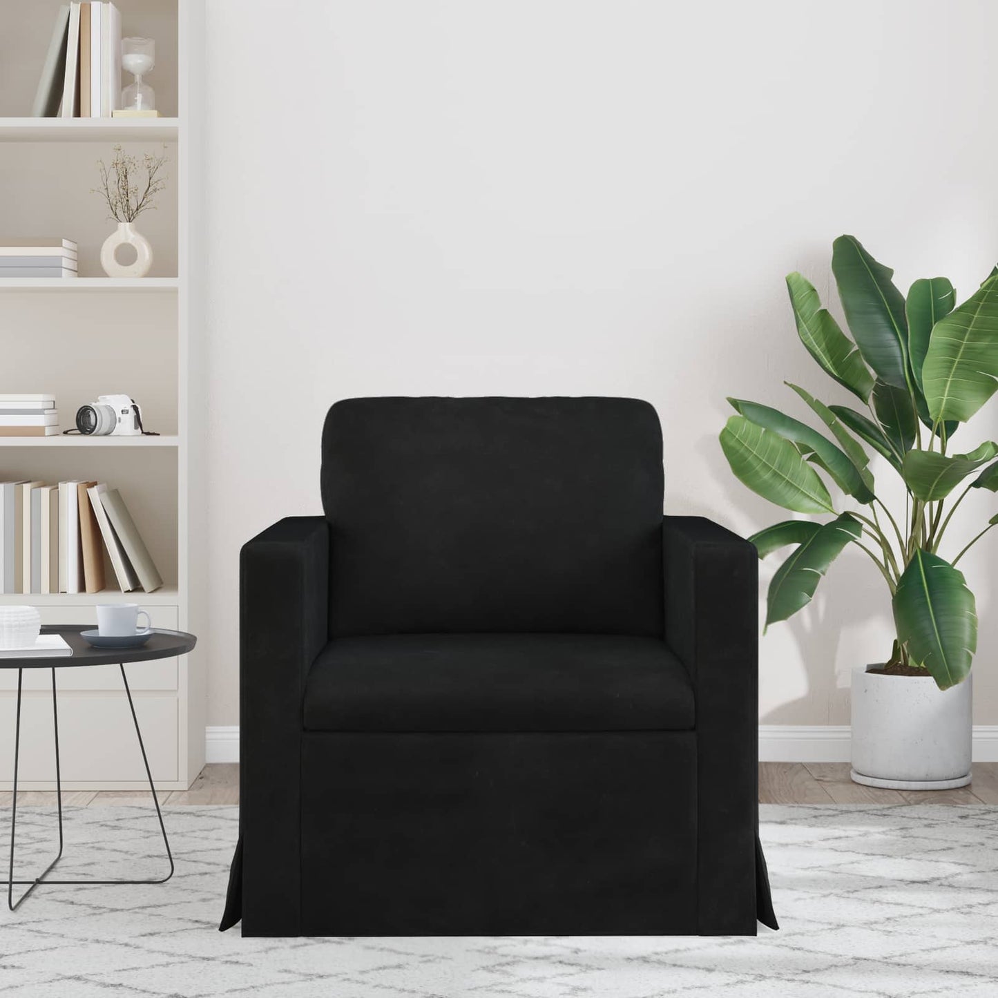 Bank Zwart 78 x 78 x 80 cm Fluweel is nu te koop bij PeponiXL, paradijselijk wonen!