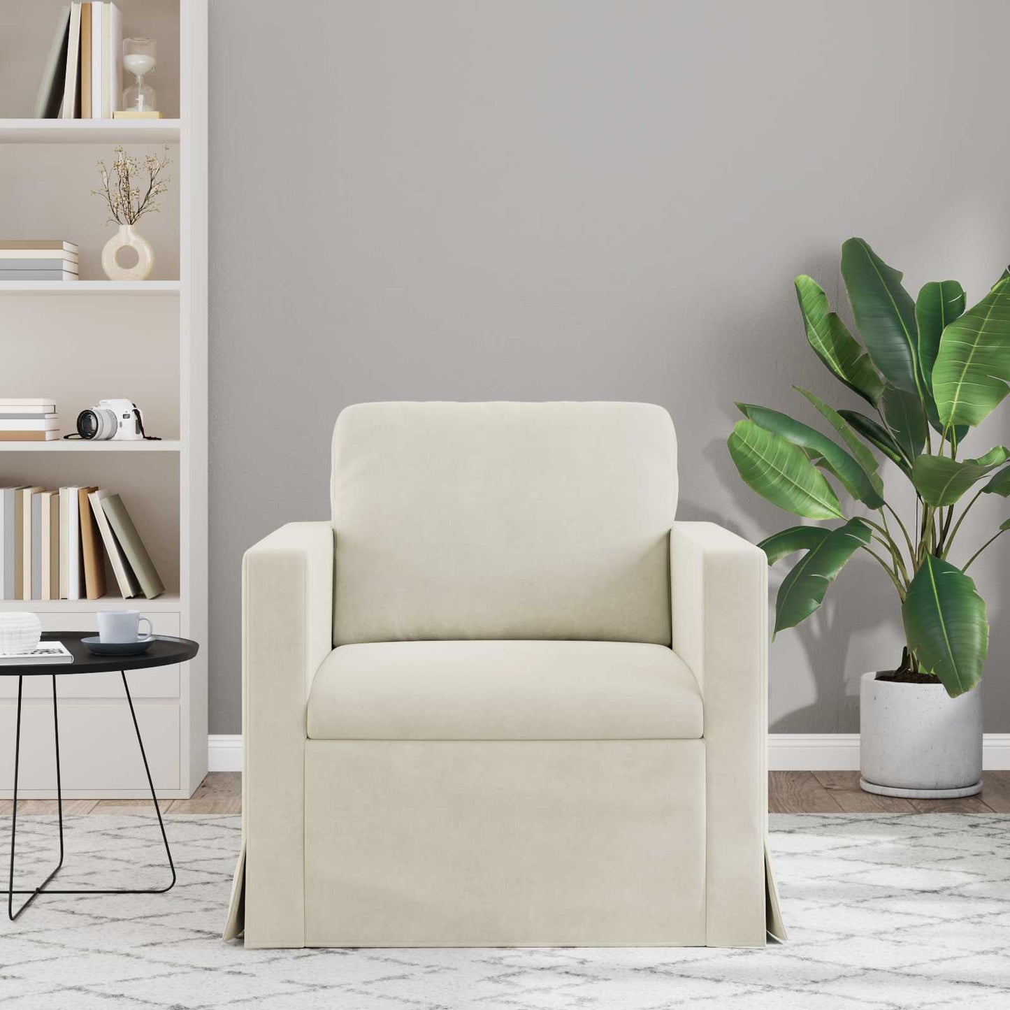 Bank Crème 78 x 78 x 80 cm Fluweel is nu te koop bij PeponiXL, paradijselijk wonen!
