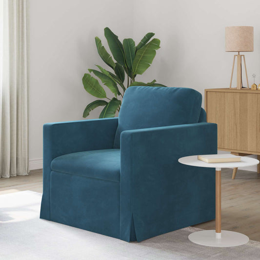 Bank Blauw 78 x 78 x 80 cm Fluweel is nu te koop bij PeponiXL, paradijselijk wonen!