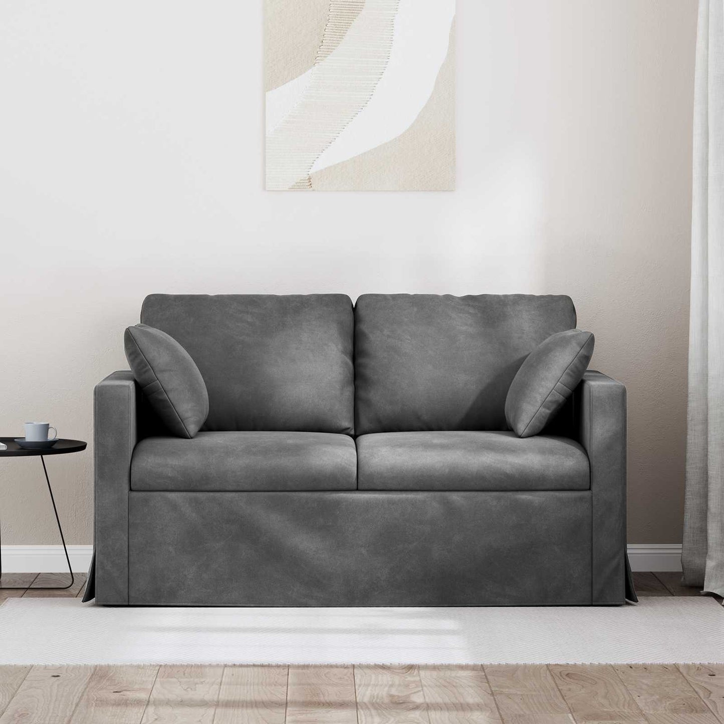 Bank Donkergrijs 138 x 78 x 80 cm Fluweel is nu te koop bij PeponiXL, paradijselijk wonen!