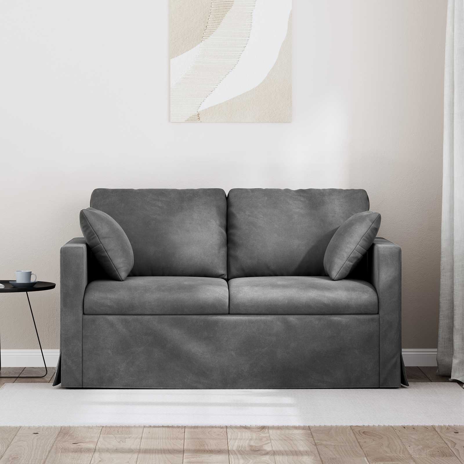 Bank Donkergrijs 138 x 78 x 80 cm Fluweel is nu te koop bij PeponiXL, paradijselijk wonen!