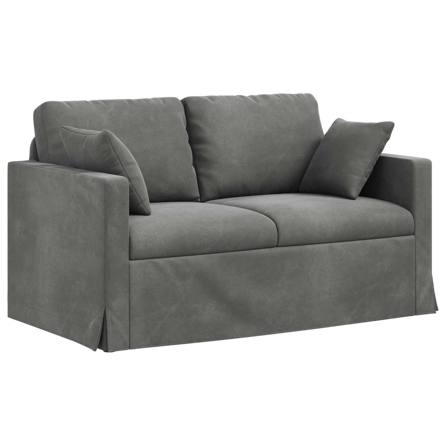 Bank Donkergrijs 138 x 78 x 80 cm Fluweel is nu te koop bij PeponiXL, paradijselijk wonen!