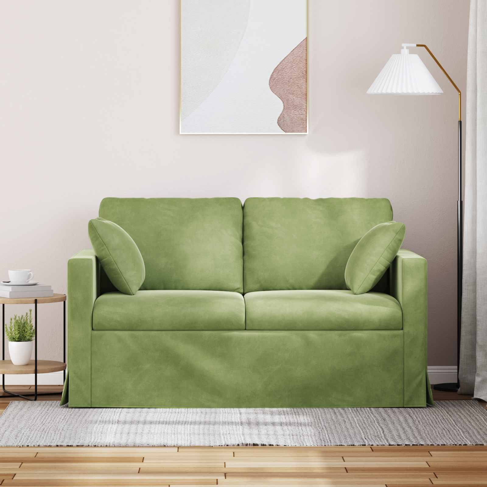 Bank Lichtgroen 138 x 78 x 80 cm Fluweel is nu te koop bij PeponiXL, paradijselijk wonen!