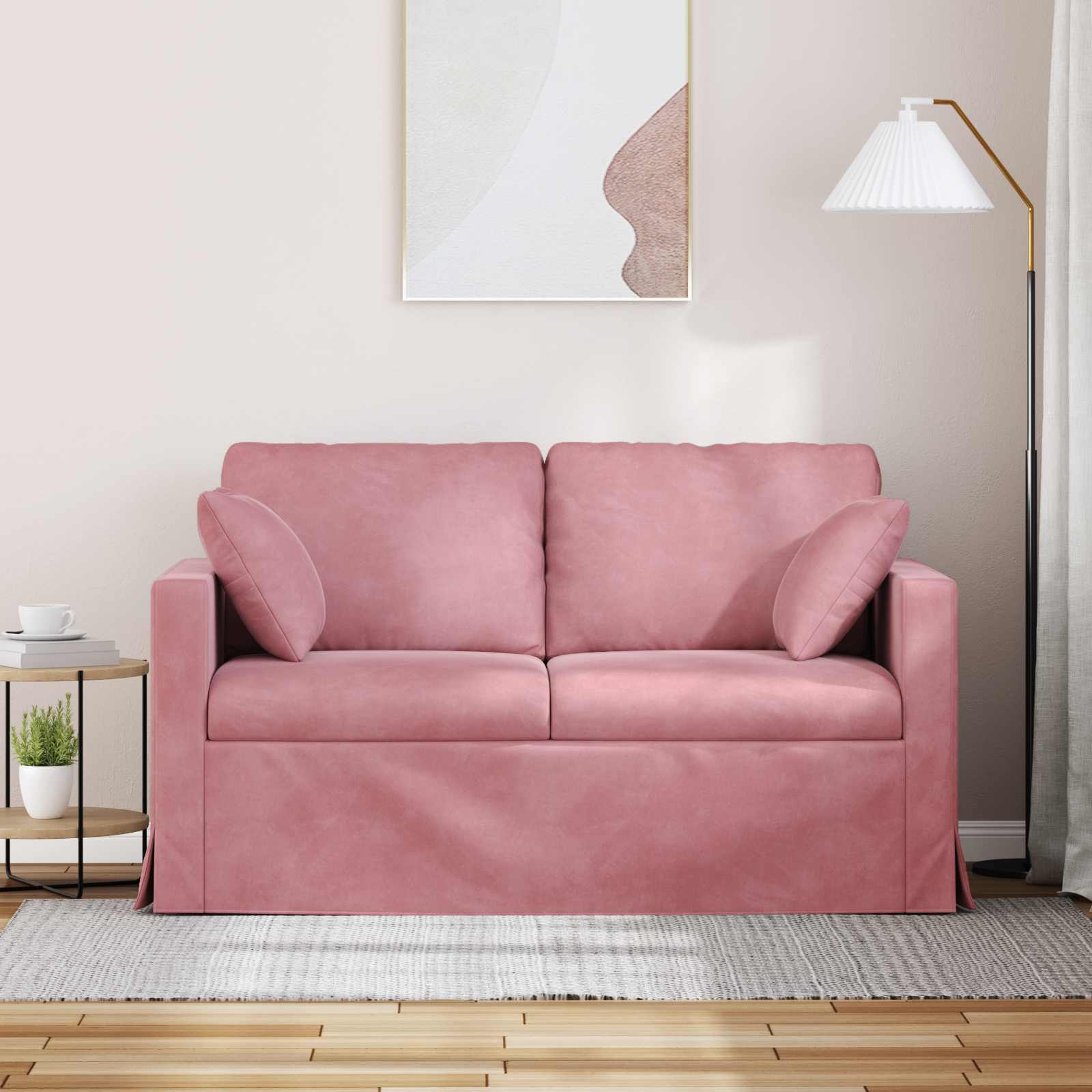 Bank Roze 138 x 78 x 80 cm Fluweel is nu te koop bij PeponiXL, paradijselijk wonen!