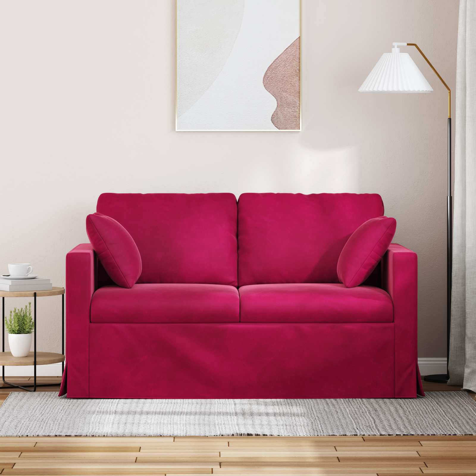 Bank Wijnrood 138 x 78 x 80 cm Fluweel is nu te koop bij PeponiXL, paradijselijk wonen!