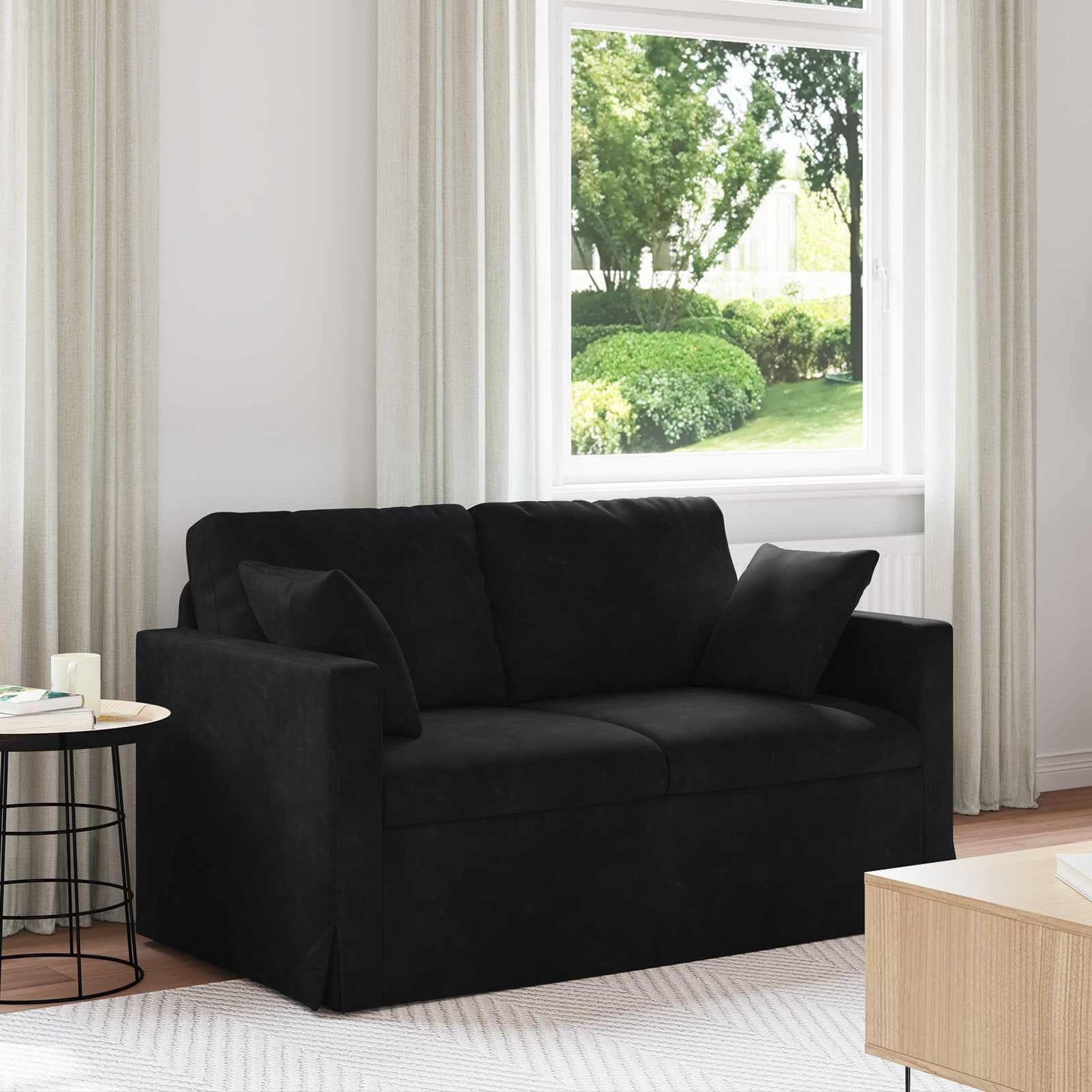 Bank Zwart 138 x 78 x 80 cm Fluweel is nu te koop bij PeponiXL, paradijselijk wonen!