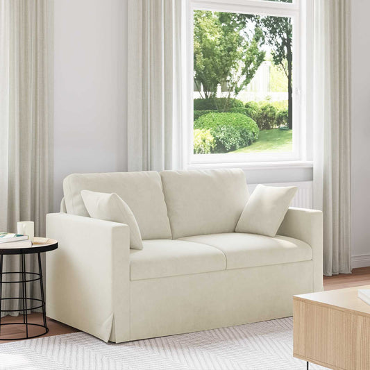 Bank Crème 138 x 78 x 80 cm Fluweel is nu te koop bij PeponiXL, paradijselijk wonen!