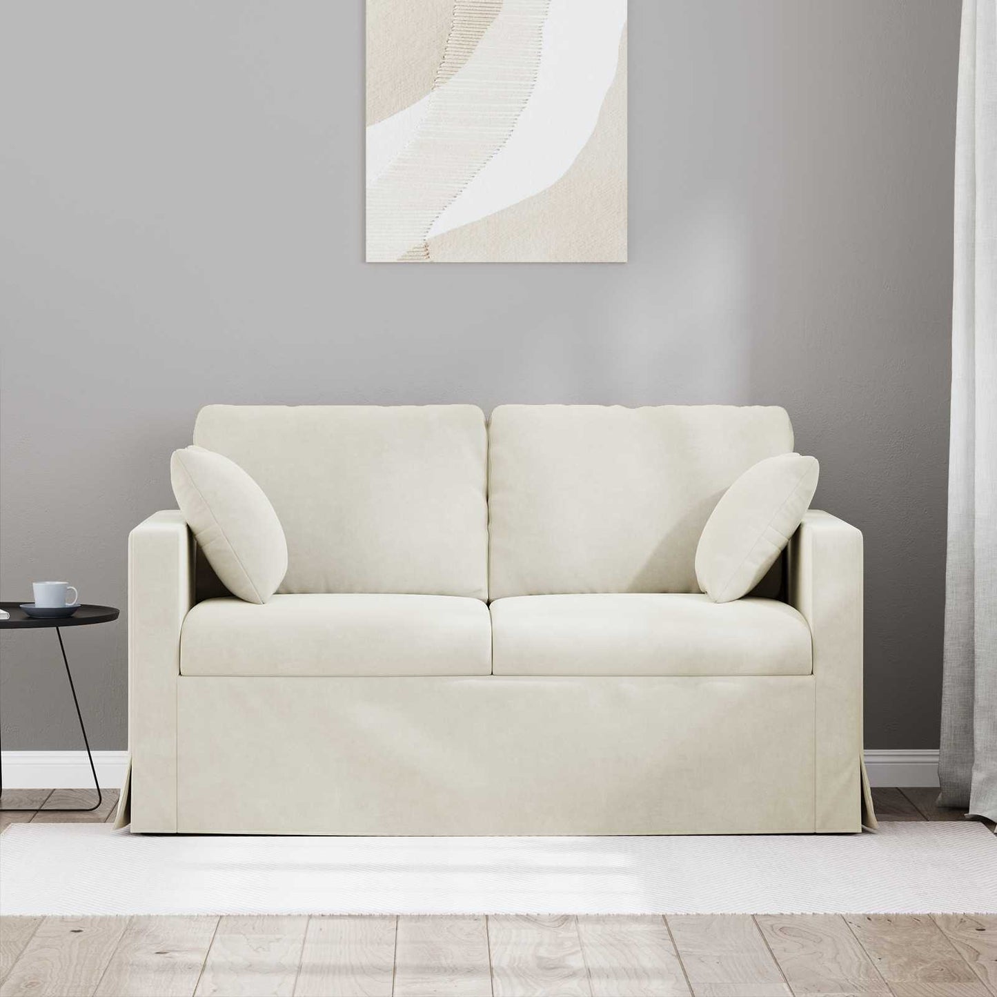 Bank Crème 138 x 78 x 80 cm Fluweel is nu te koop bij PeponiXL, paradijselijk wonen!