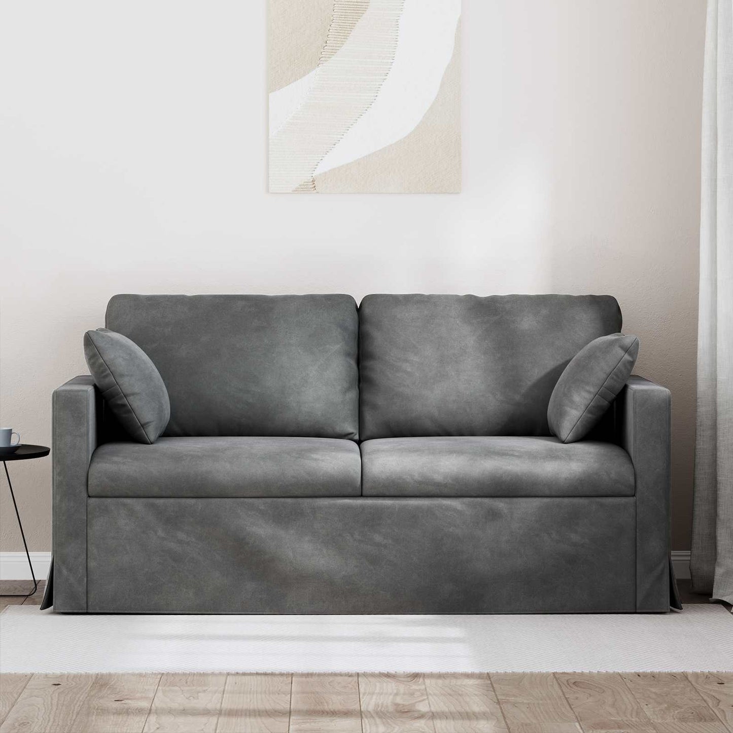 Bank Donkergrijs 158 x 78 x 80 cm Fluweel is nu te koop bij PeponiXL, paradijselijk wonen!