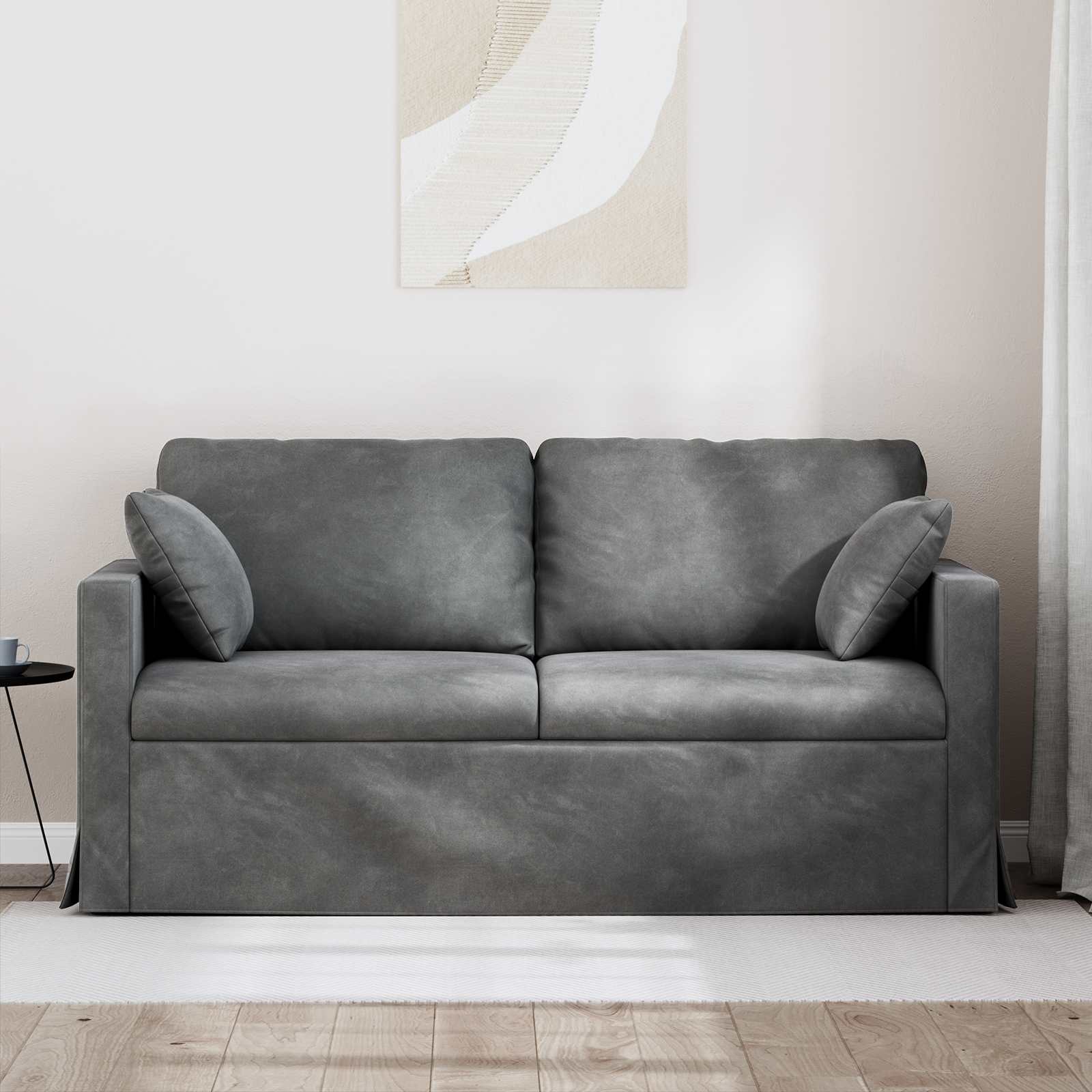 Bank Donkergrijs 158 x 78 x 80 cm Fluweel is nu te koop bij PeponiXL, paradijselijk wonen!