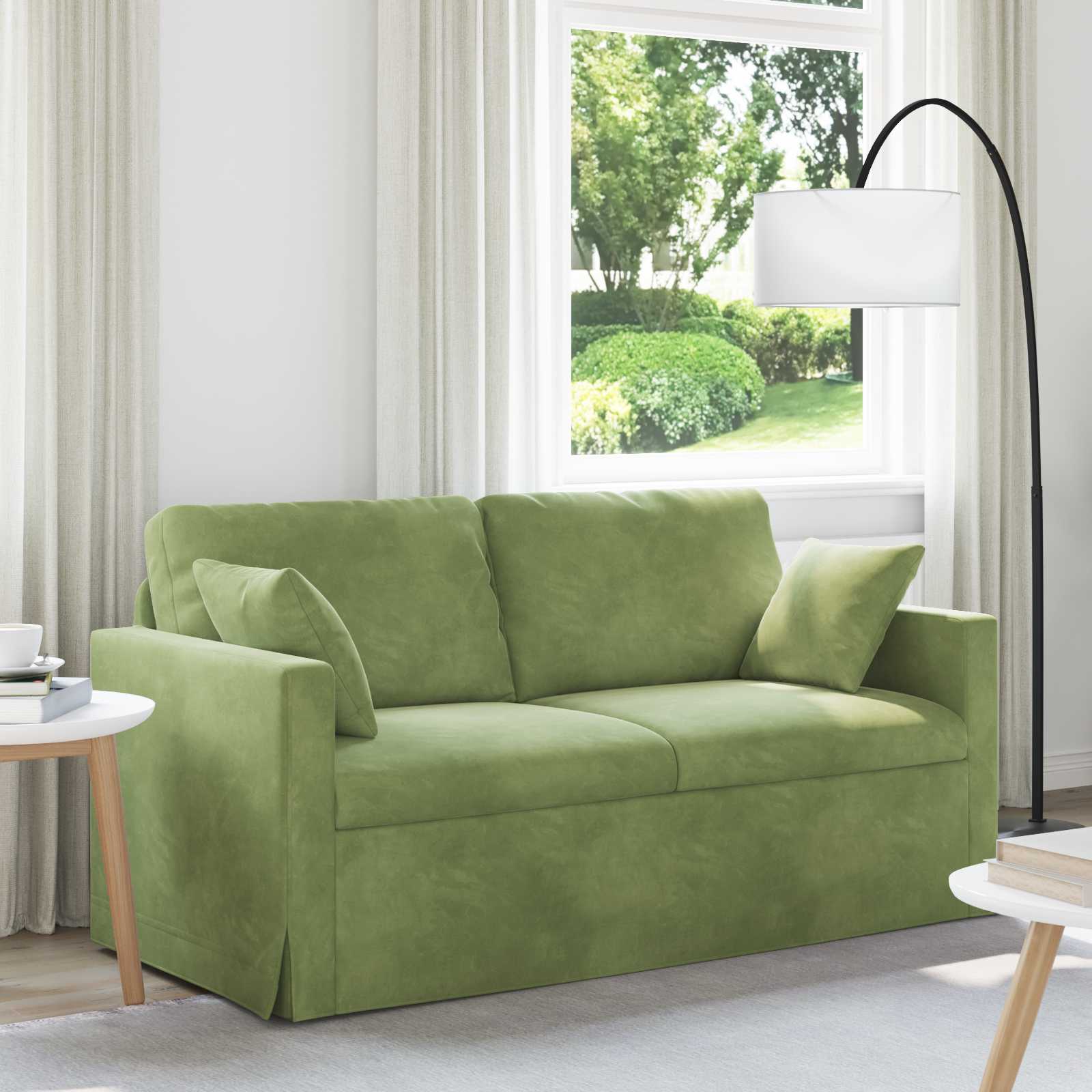 Bank Lichtgroen 158 x 78 x 80 cm Fluweel is nu te koop bij PeponiXL, paradijselijk wonen!