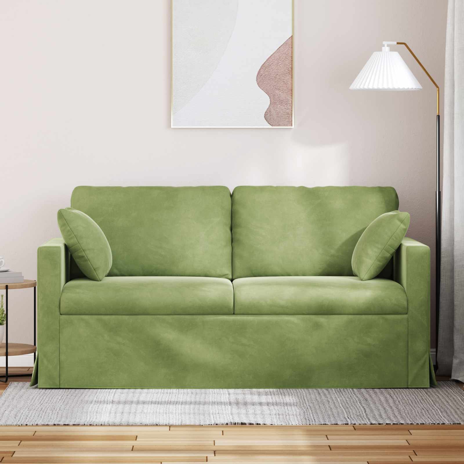 Bank Lichtgroen 158 x 78 x 80 cm Fluweel is nu te koop bij PeponiXL, paradijselijk wonen!