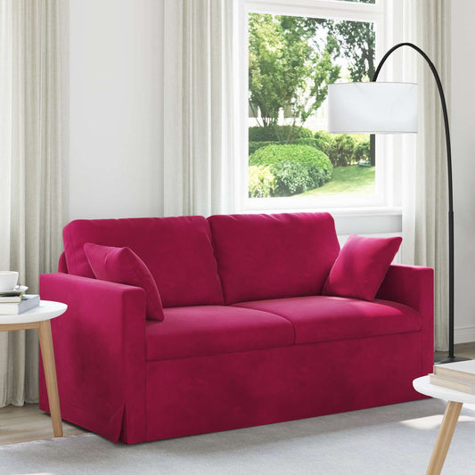 Bank Wijnrood 158 x 78 x 80 cm Fluweel is nu te koop bij PeponiXL, paradijselijk wonen!