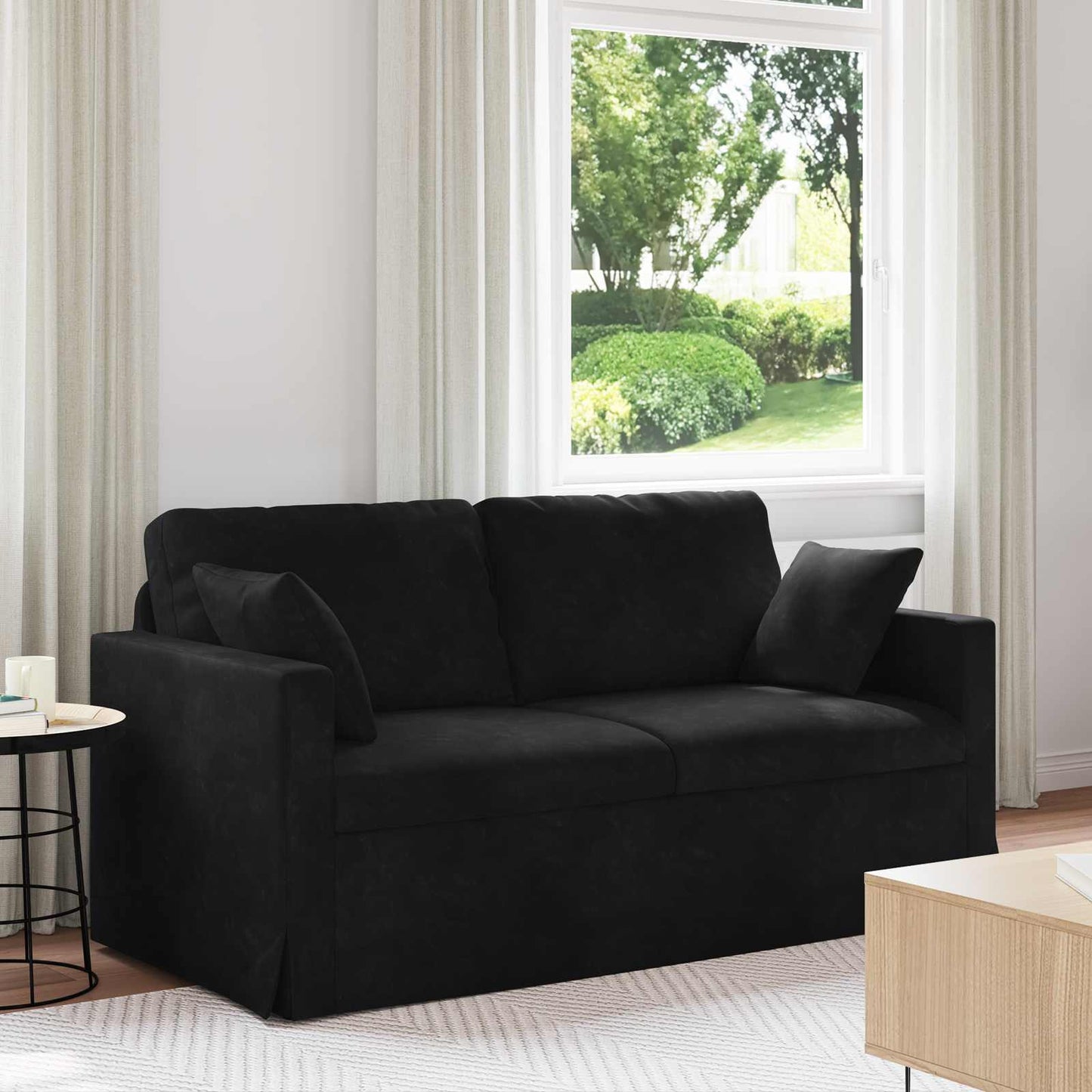 Bank Zwart 158 x 78 x 80 cm Fluweel is nu te koop bij PeponiXL, paradijselijk wonen!