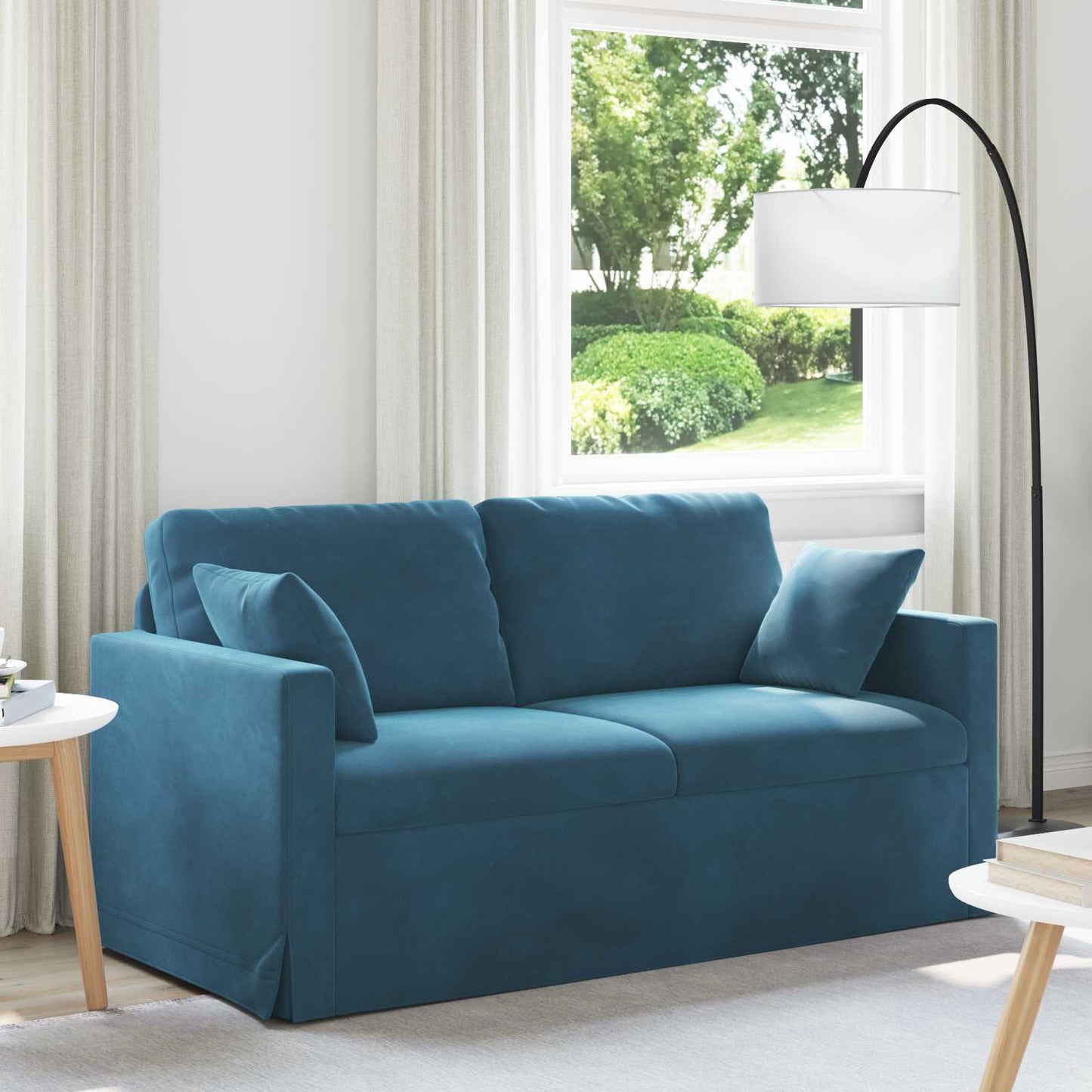 Bank Blauw 158 x 78 x 80 cm Fluweel is nu te koop bij PeponiXL, paradijselijk wonen!