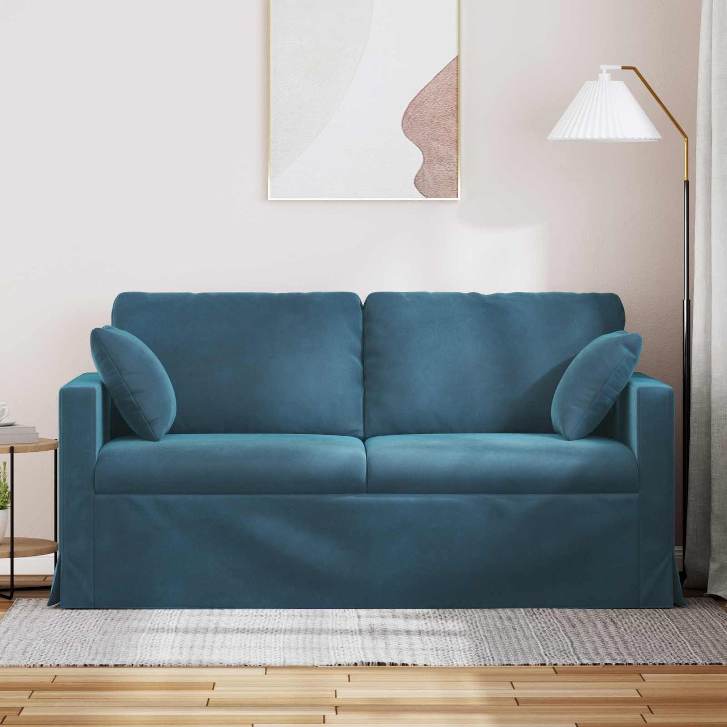 Bank Blauw 158 x 78 x 80 cm Fluweel is nu te koop bij PeponiXL, paradijselijk wonen!