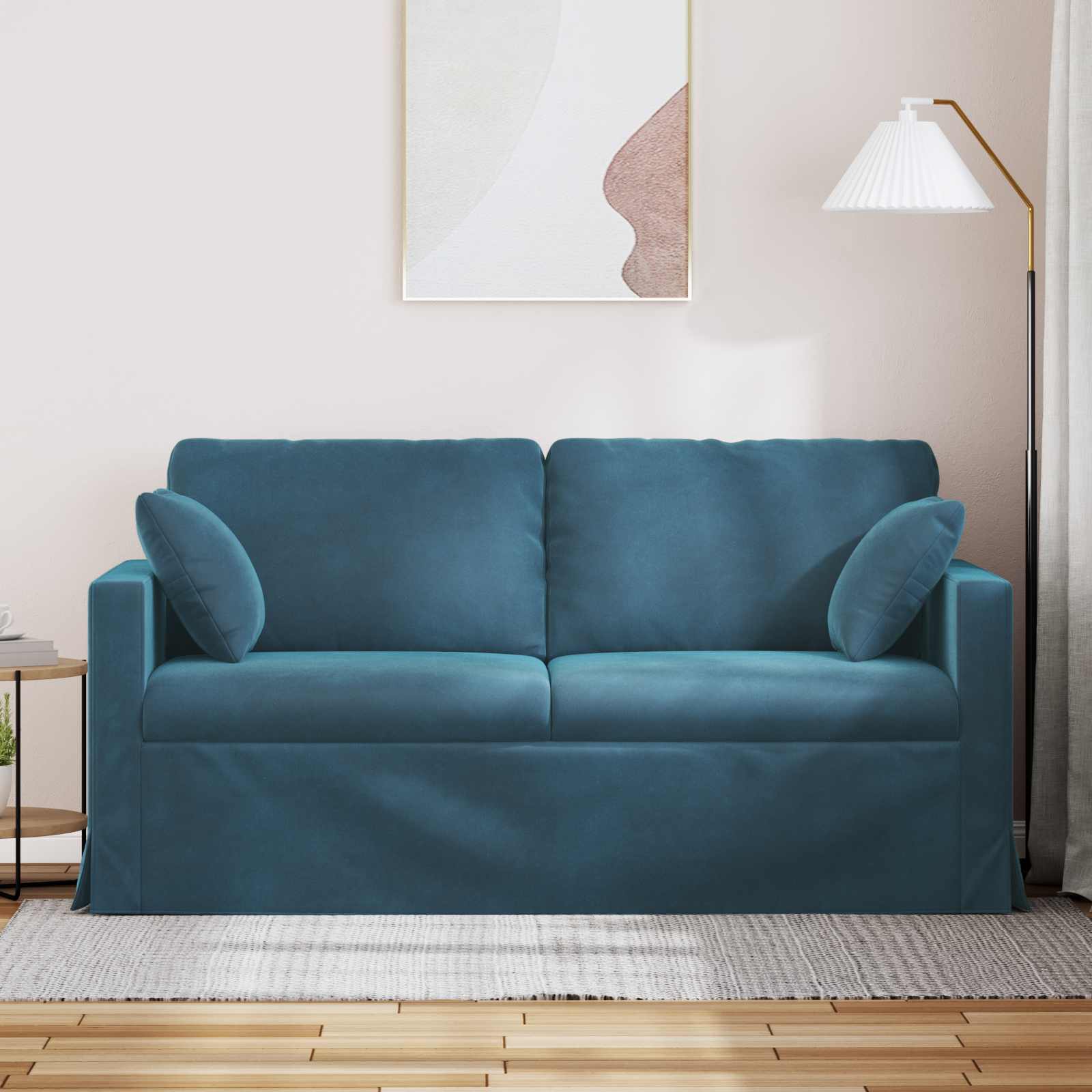 Bank Blauw 158 x 78 x 80 cm Fluweel is nu te koop bij PeponiXL, paradijselijk wonen!