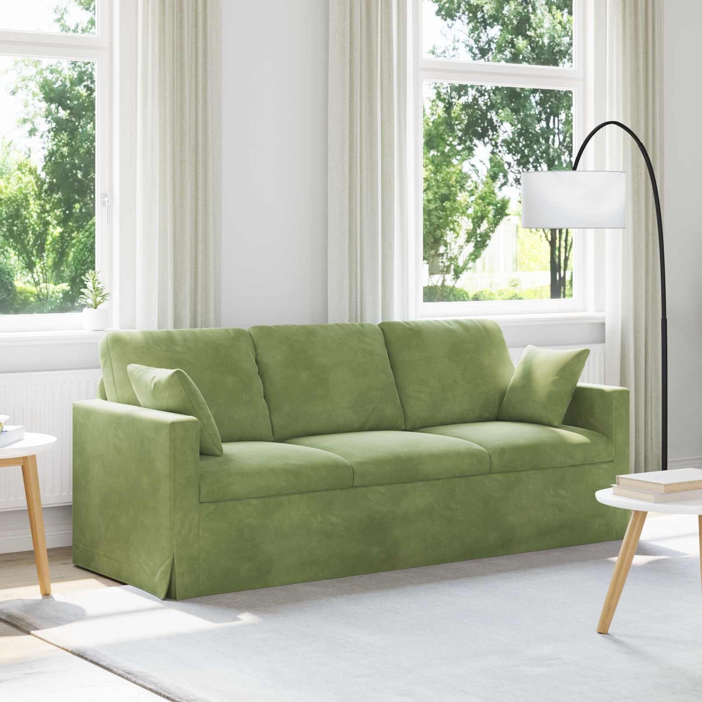 Bank Lichtgroen 198 x 78 x 80 cm Fluweel is nu te koop bij PeponiXL, paradijselijk wonen!