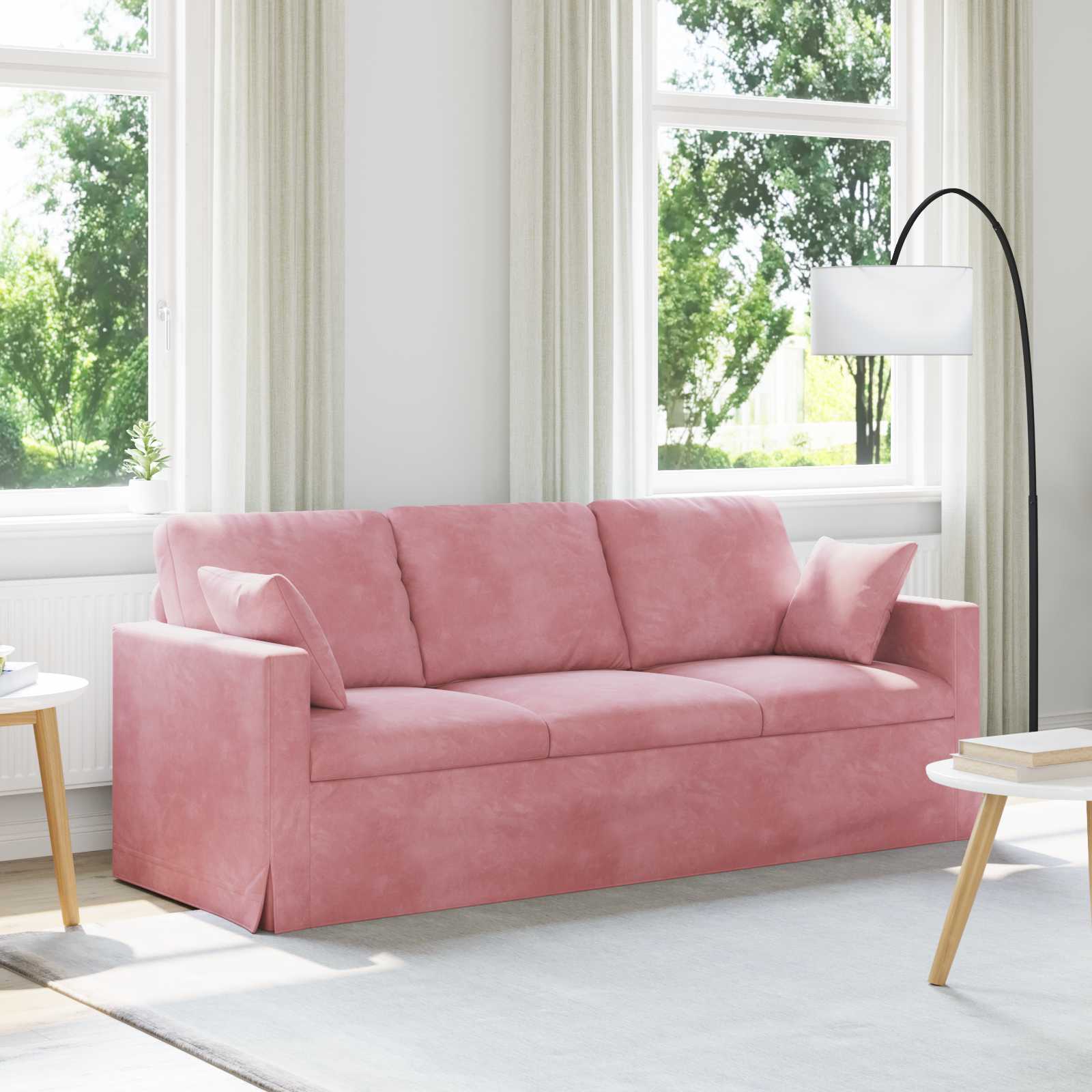 Bank Roze 198 x 78 x 80 cm Fluweel is nu te koop bij PeponiXL, paradijselijk wonen!