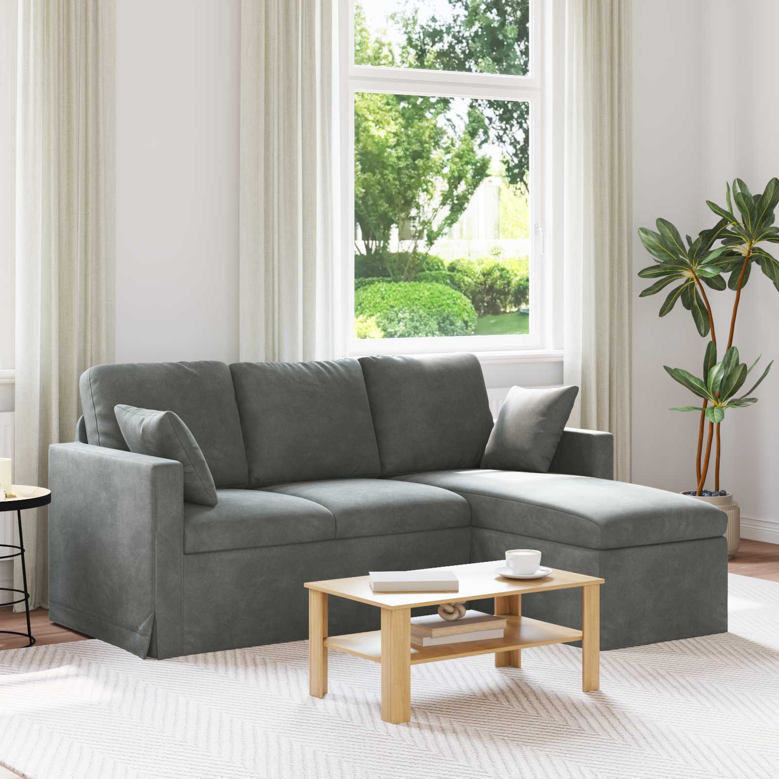 Bank Donkergrijs 178 x 134 x 80 cm Fluweel is nu te koop bij PeponiXL, paradijselijk wonen!