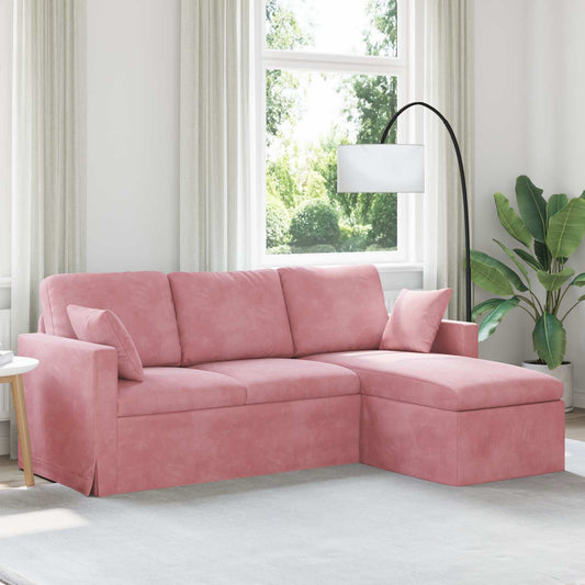Bank Roze 198 x 134 x 80 cm Fluweel is nu te koop bij PeponiXL, paradijselijk wonen!