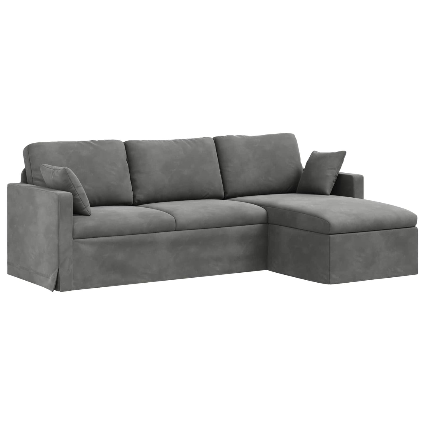 Bank Donkergrijs 228 x 134 x 80 cm Fluweel is nu te koop bij PeponiXL, paradijselijk wonen!
