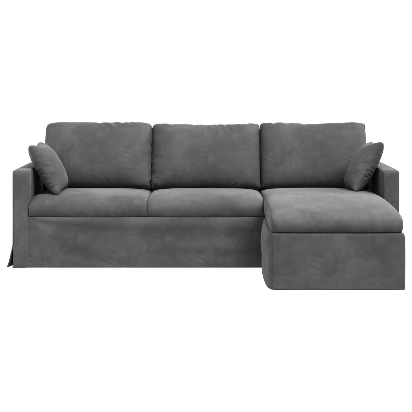 Bank Donkergrijs 228 x 134 x 80 cm Fluweel is nu te koop bij PeponiXL, paradijselijk wonen!