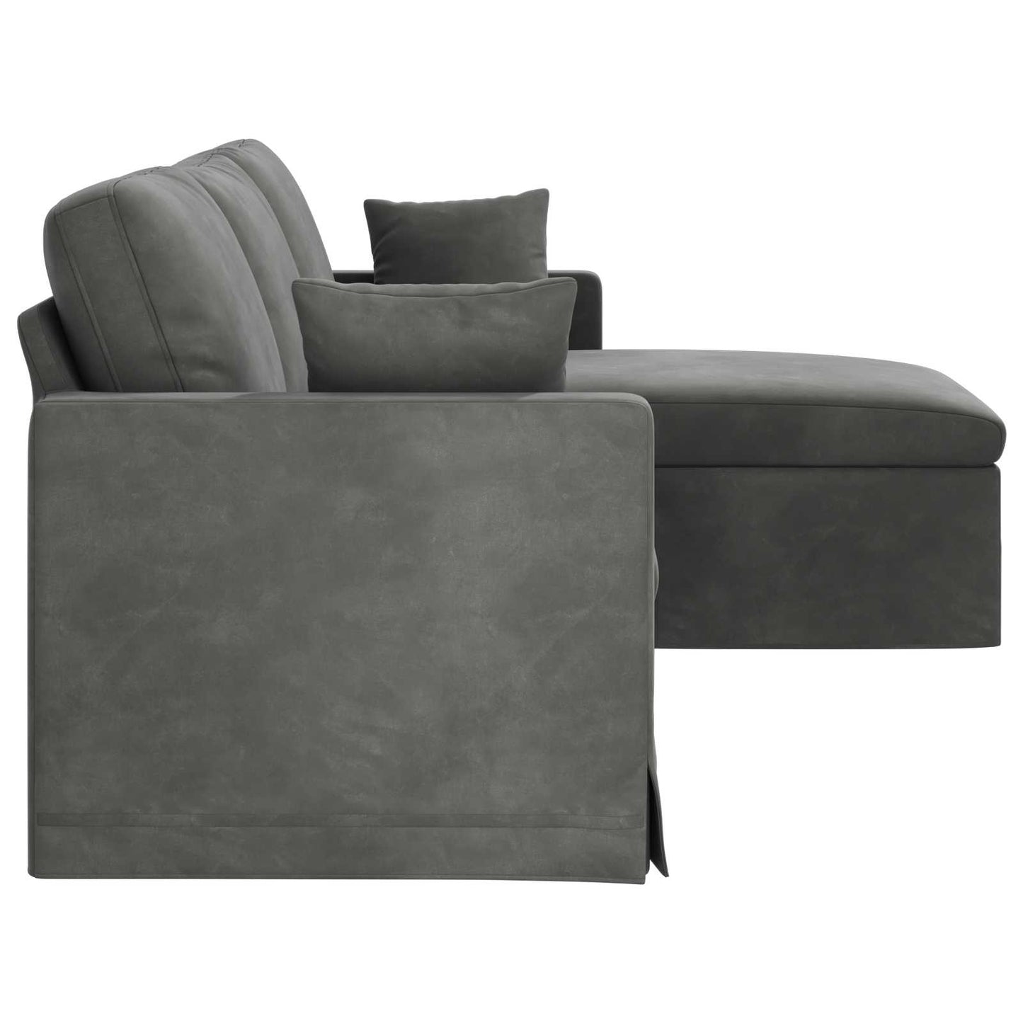Bank Donkergrijs 228 x 134 x 80 cm Fluweel is nu te koop bij PeponiXL, paradijselijk wonen!
