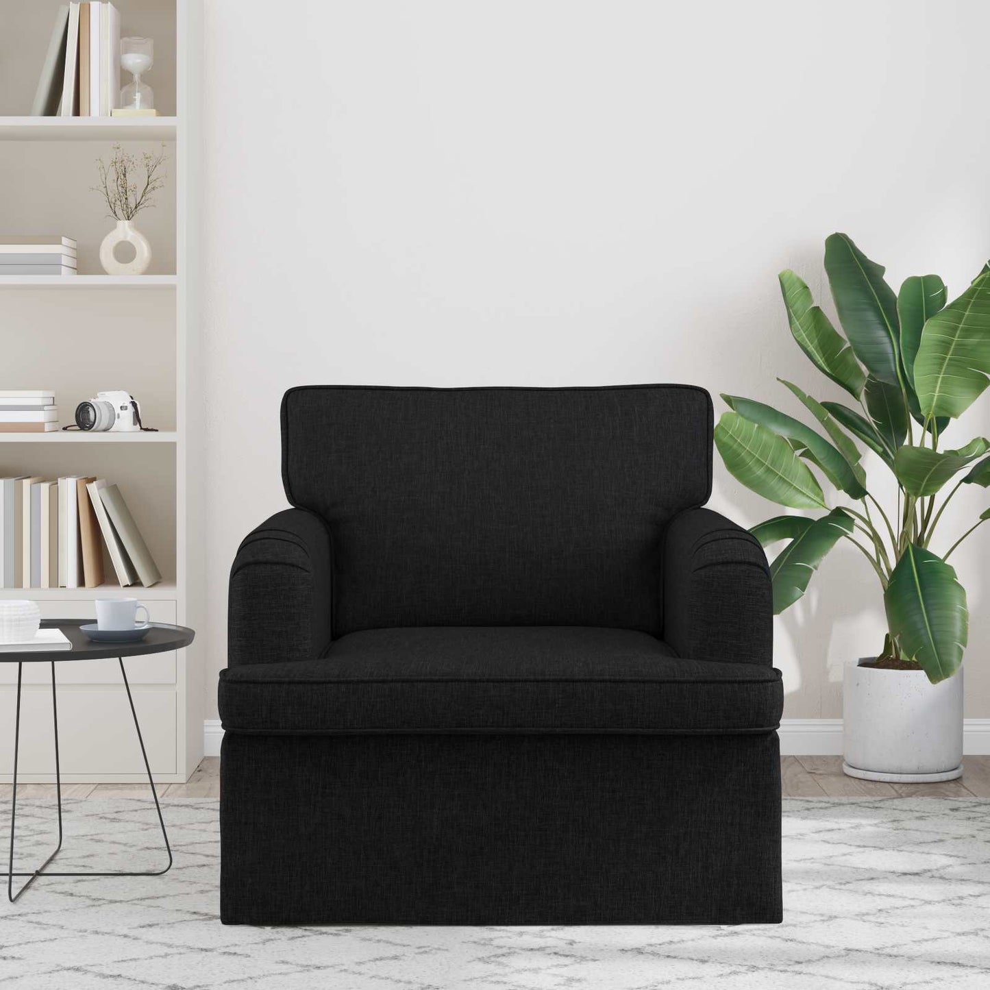 Bank Zwart 84 x 80 x 85 cm Stof is nu te koop bij PeponiXL, paradijselijk wonen!