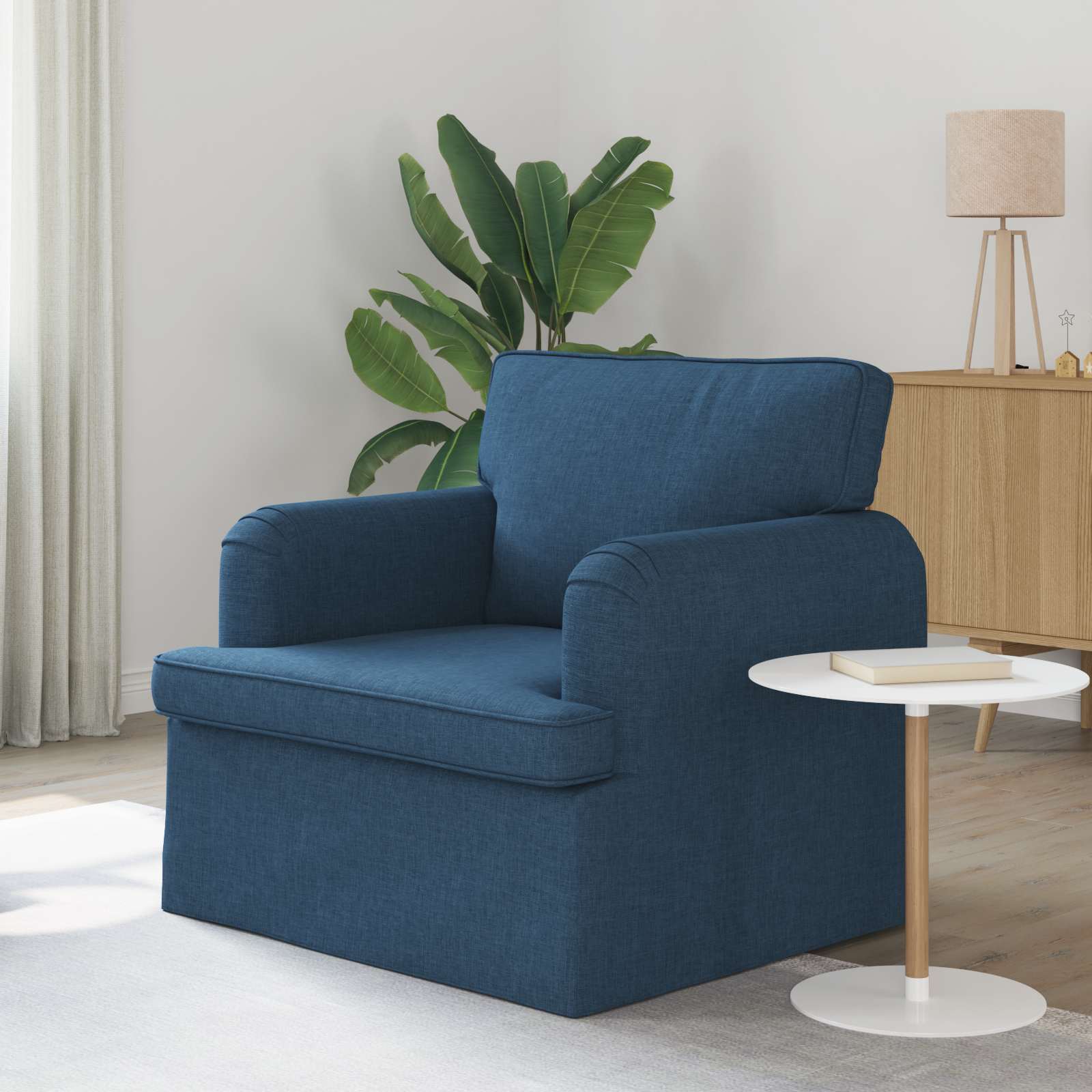 Bank Blauw 84 x 80 x 85 cm Stof is nu te koop bij PeponiXL, paradijselijk wonen!