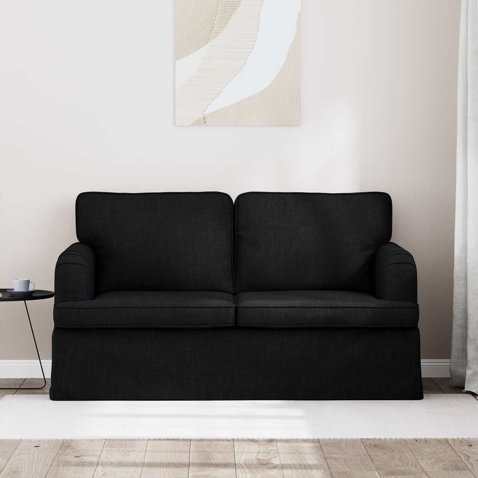 Bank Zwart 144 x 80 x 85 cm Stof is nu te koop bij PeponiXL, paradijselijk wonen!