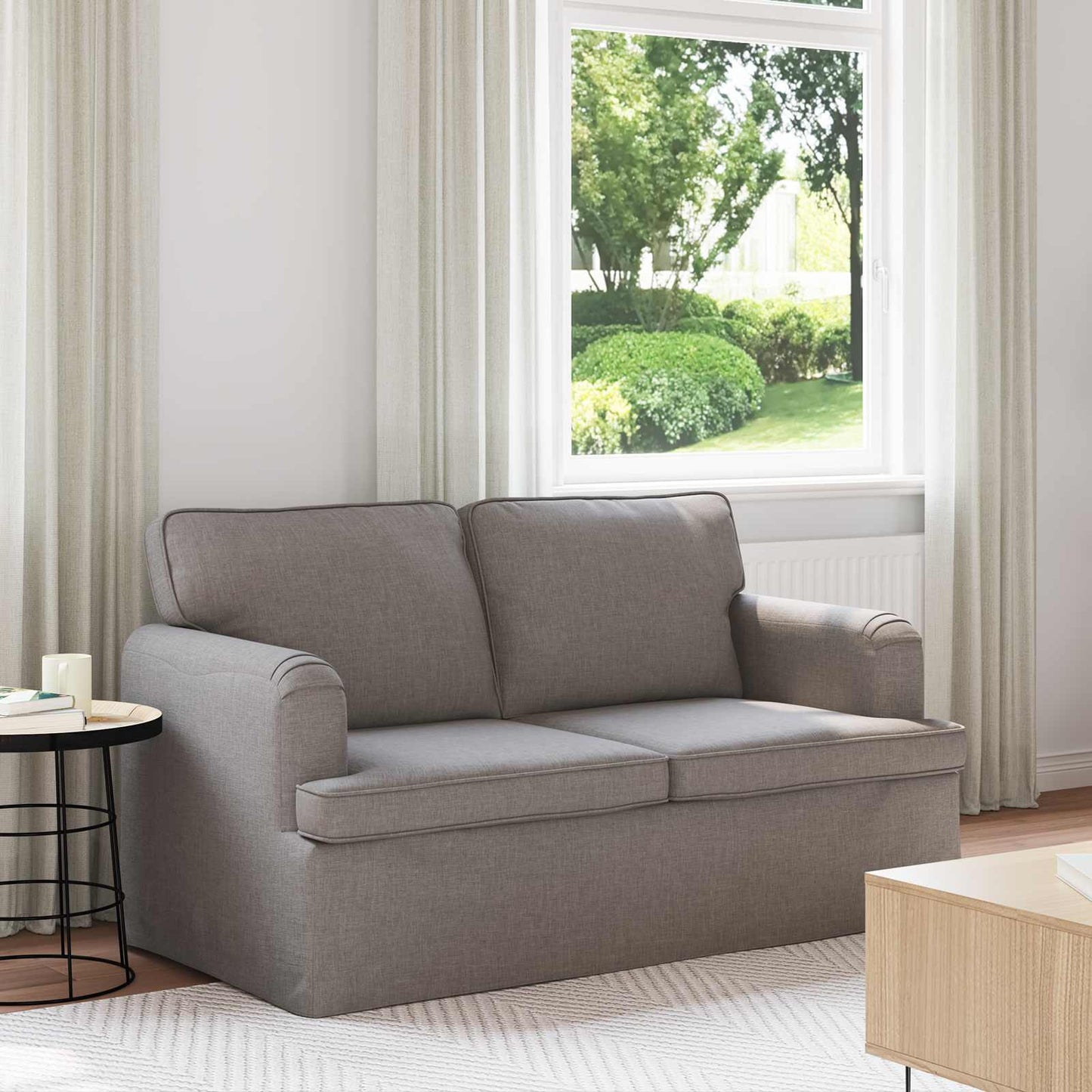 Bank Taupe 144 x 80 x 85 cm Stof is nu te koop bij PeponiXL, paradijselijk wonen!