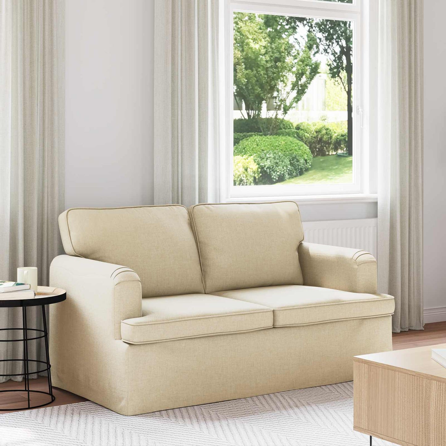 Bank Crème 144 x 80 x 85 cm Stof is nu te koop bij PeponiXL, paradijselijk wonen!