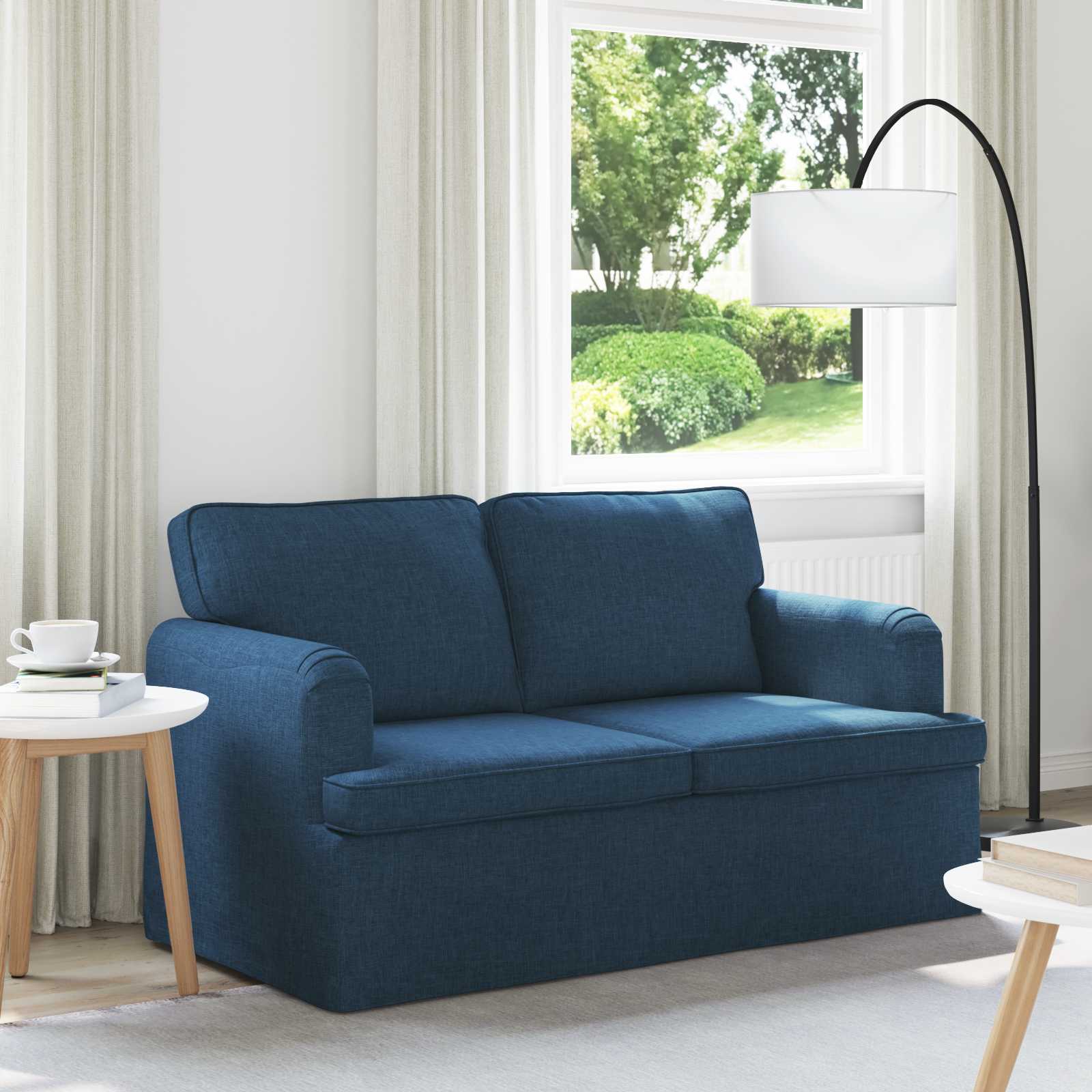 Bank Blauw 144 x 80 x 85 cm Stof is nu te koop bij PeponiXL, paradijselijk wonen!