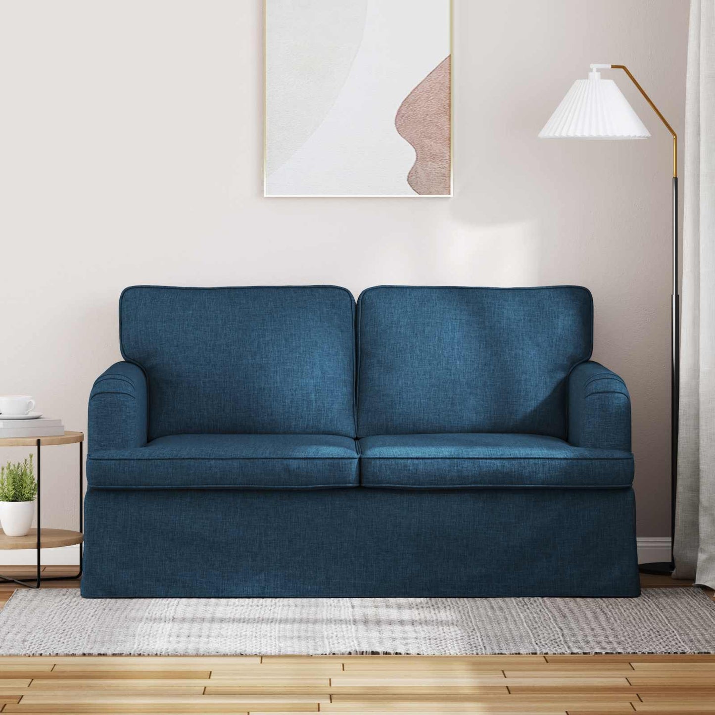 Bank Blauw 144 x 80 x 85 cm Stof is nu te koop bij PeponiXL, paradijselijk wonen!