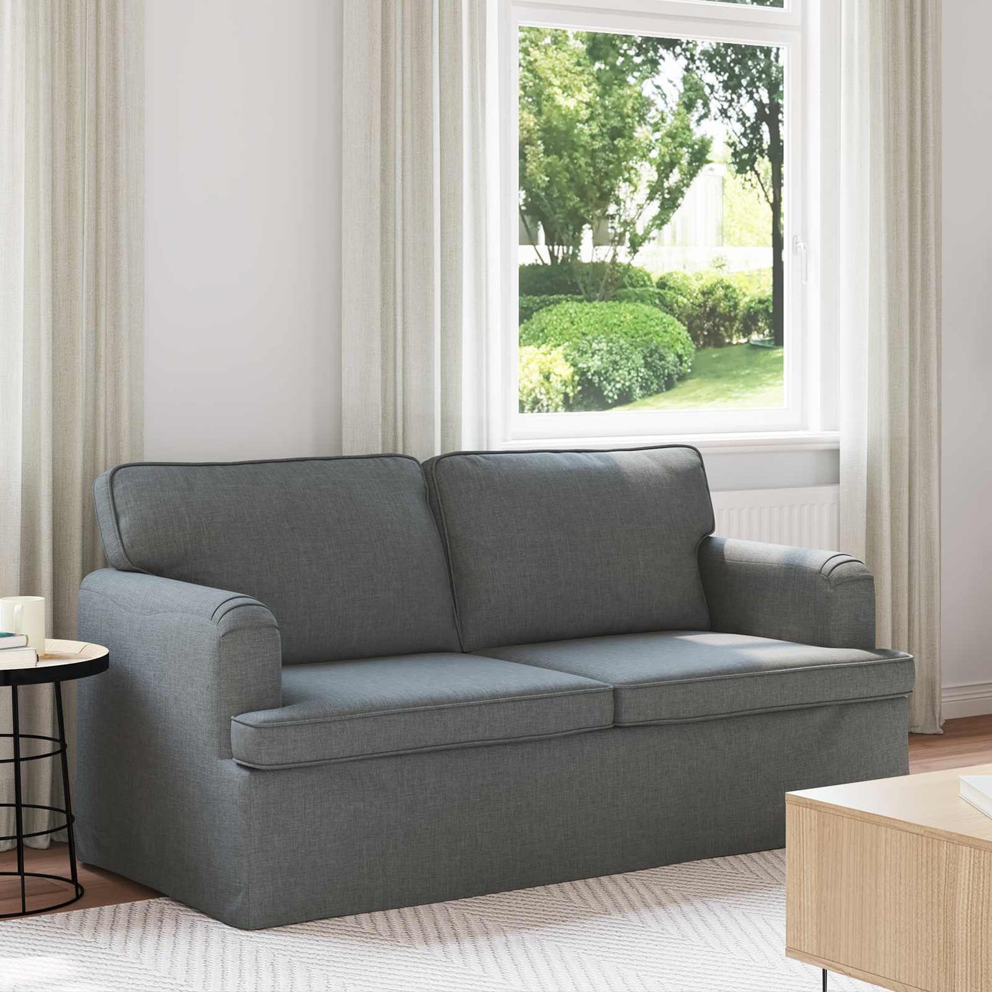 Bank Donkergrijs 162 x 80 x 85 cm Stof is nu te koop bij PeponiXL, paradijselijk wonen!