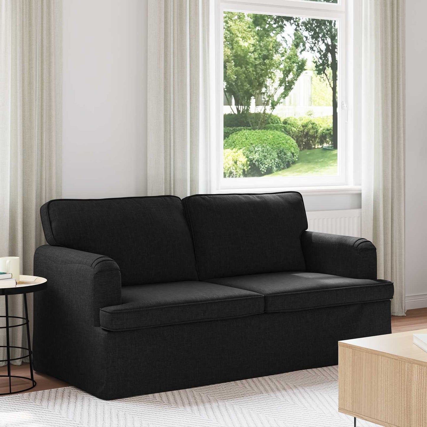 Bank Zwart 162 x 80 x 85 cm Stof is nu te koop bij PeponiXL, paradijselijk wonen!