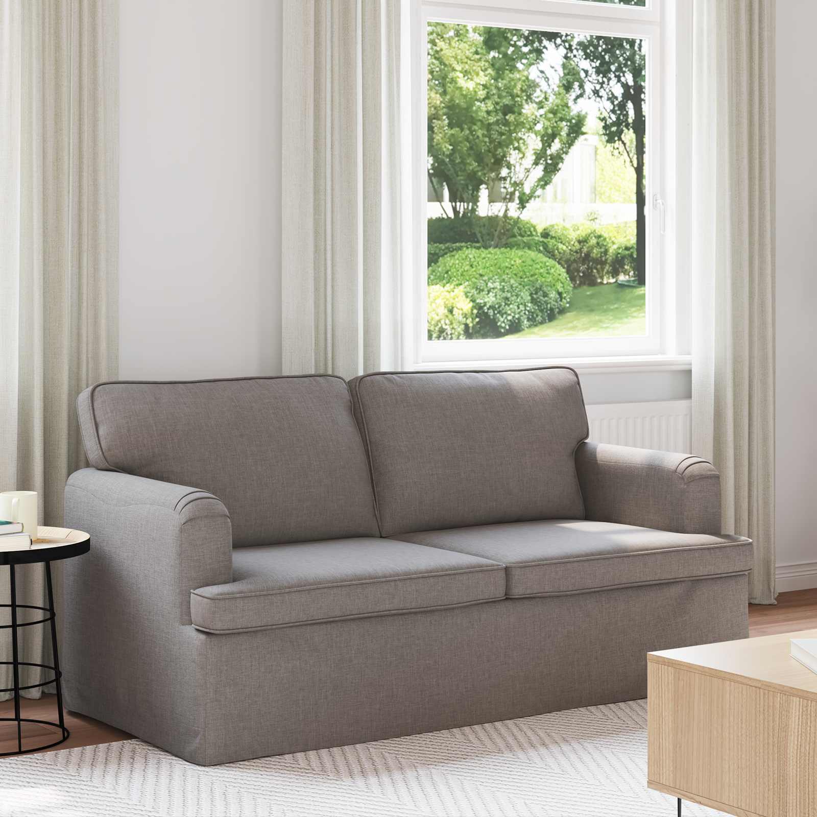 Bank Taupe 162 x 80 x 85 cm Stof is nu te koop bij PeponiXL, paradijselijk wonen!