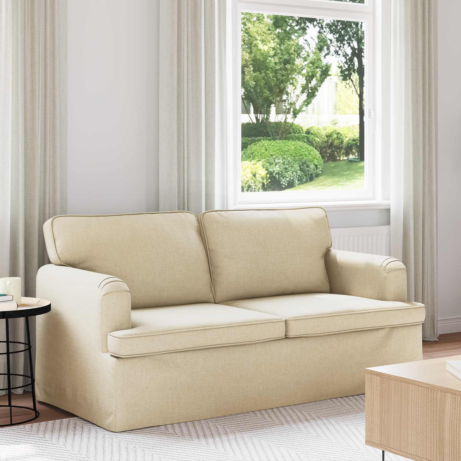 Bank Crème 162 x 80 x 85 cm Stof is nu te koop bij PeponiXL, paradijselijk wonen!