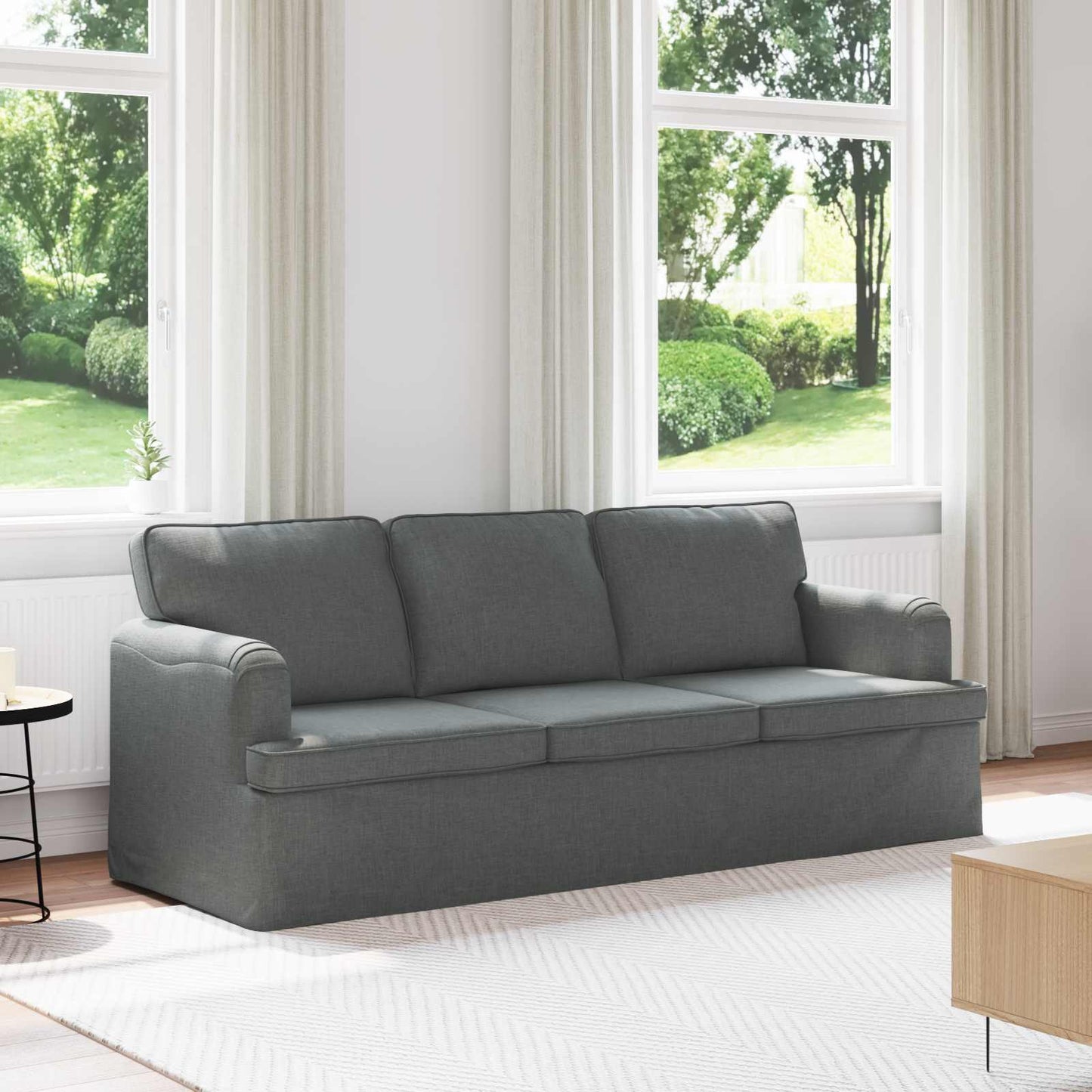 Bank Donkergrijs 201 x 80 x 85 cm Stof is nu te koop bij PeponiXL, paradijselijk wonen!