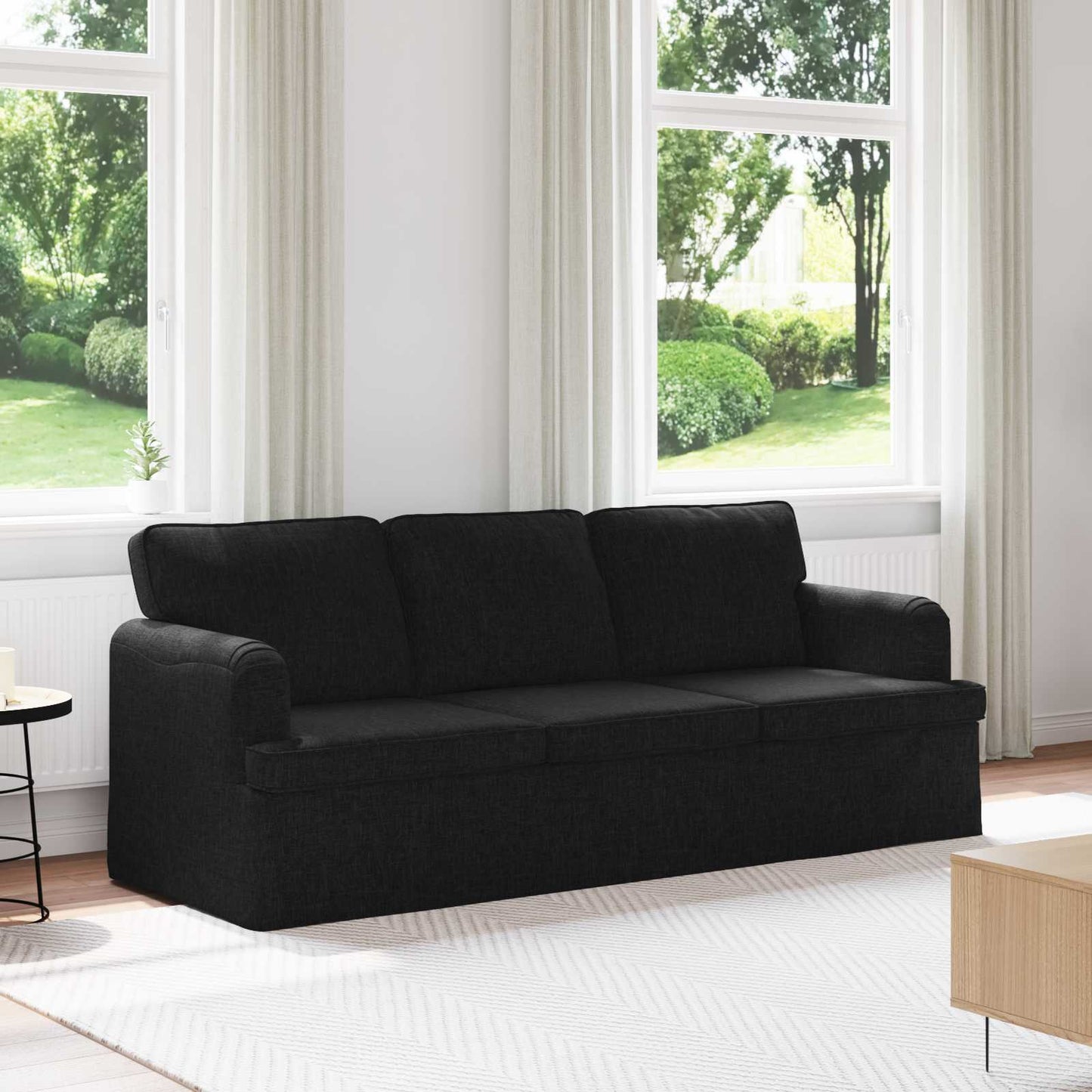 Bank Zwart 201 x 80 x 85 cm Stof is nu te koop bij PeponiXL, paradijselijk wonen!