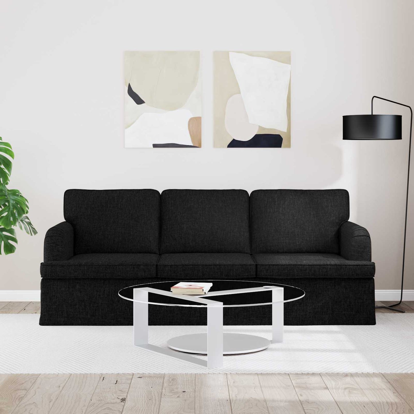 Bank Zwart 201 x 80 x 85 cm Stof is nu te koop bij PeponiXL, paradijselijk wonen!
