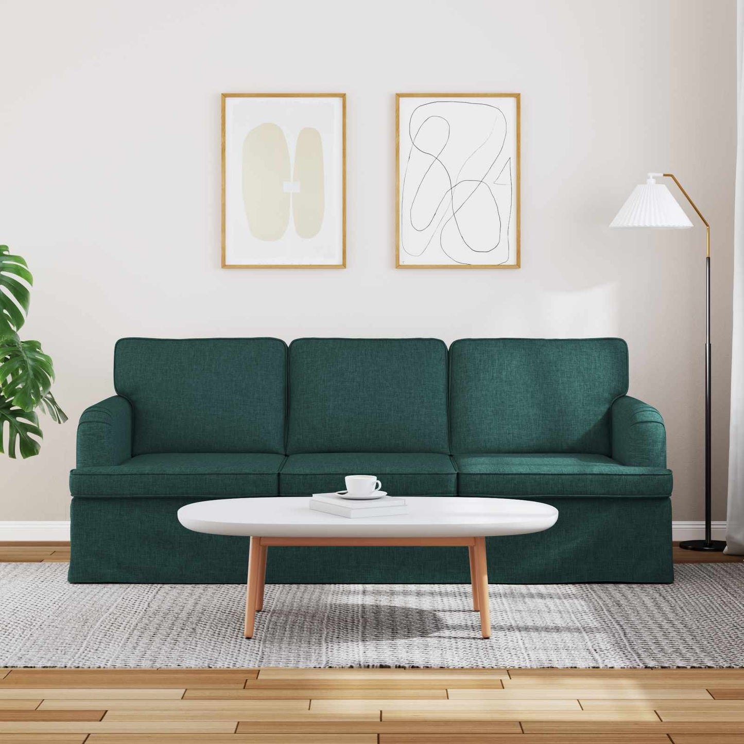 Bank Donkergroen 201 x 80 x 85 cm Stof is nu te koop bij PeponiXL, paradijselijk wonen!
